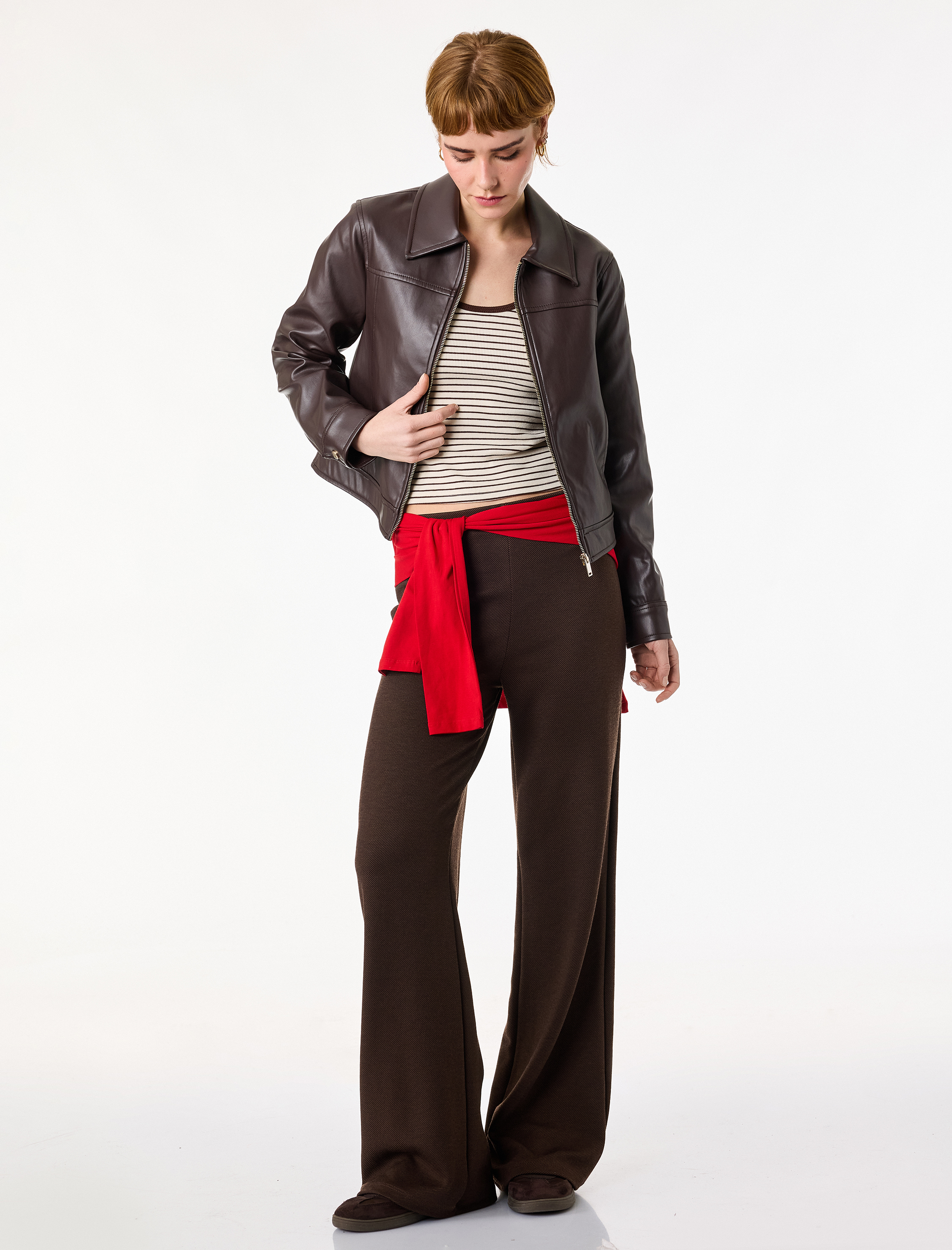   Slim Fit Normal Bel Geniş Paça Pantolon