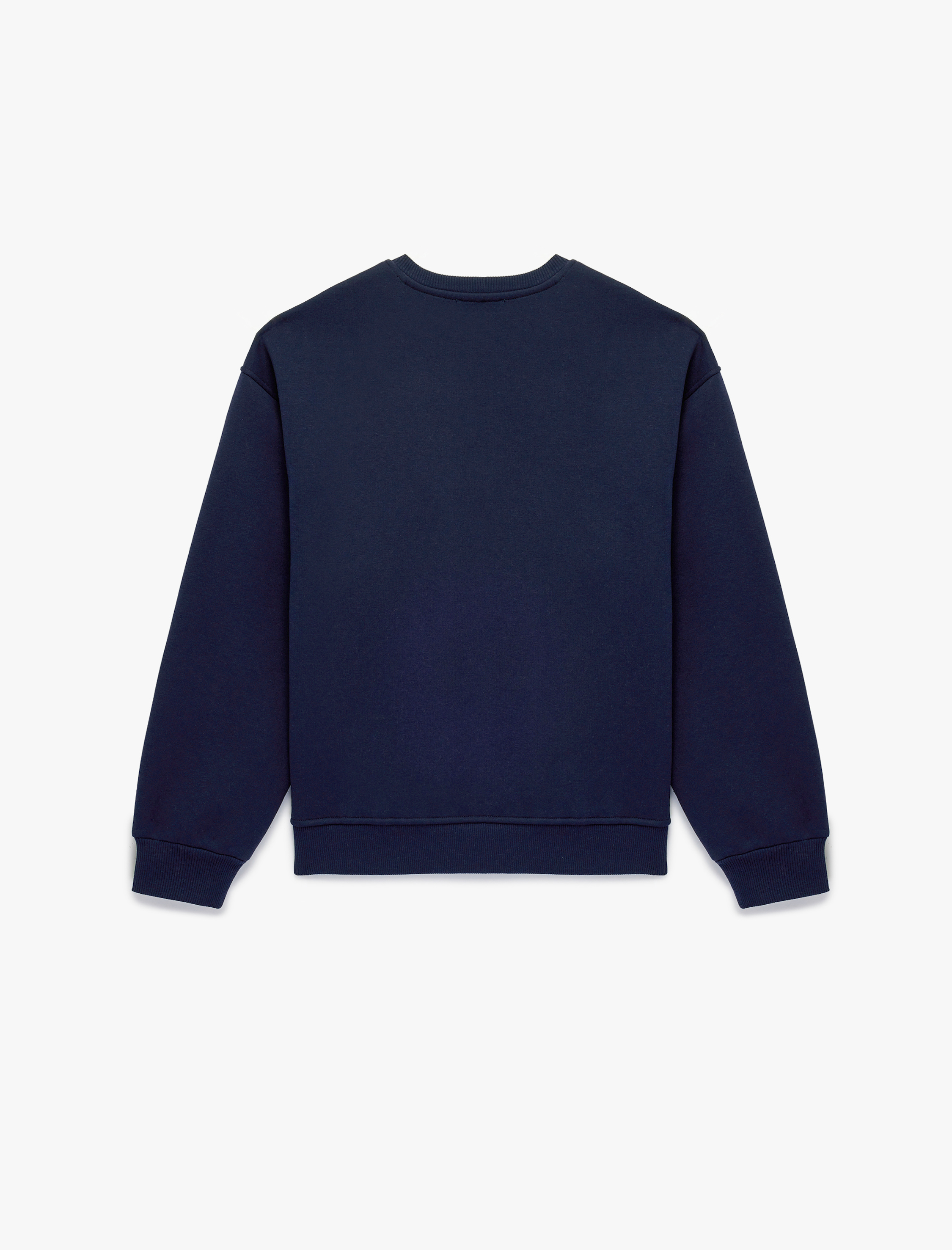   Şardonlu Rahat Kalıp Bisiklet Yaka Köpek Baskılı Sweatshirt