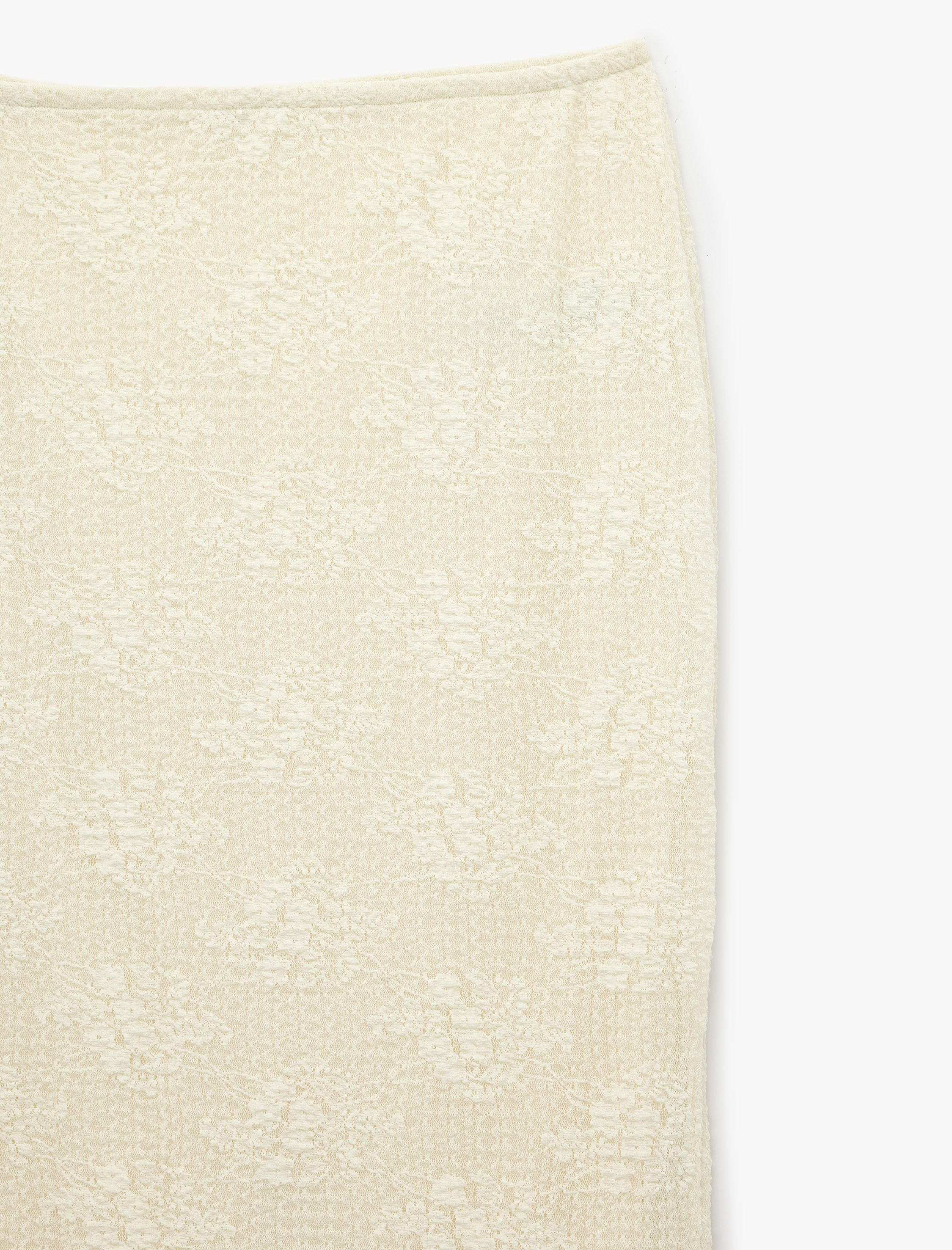   Yırtmaçlı A Kesim Dantel Midi Etek