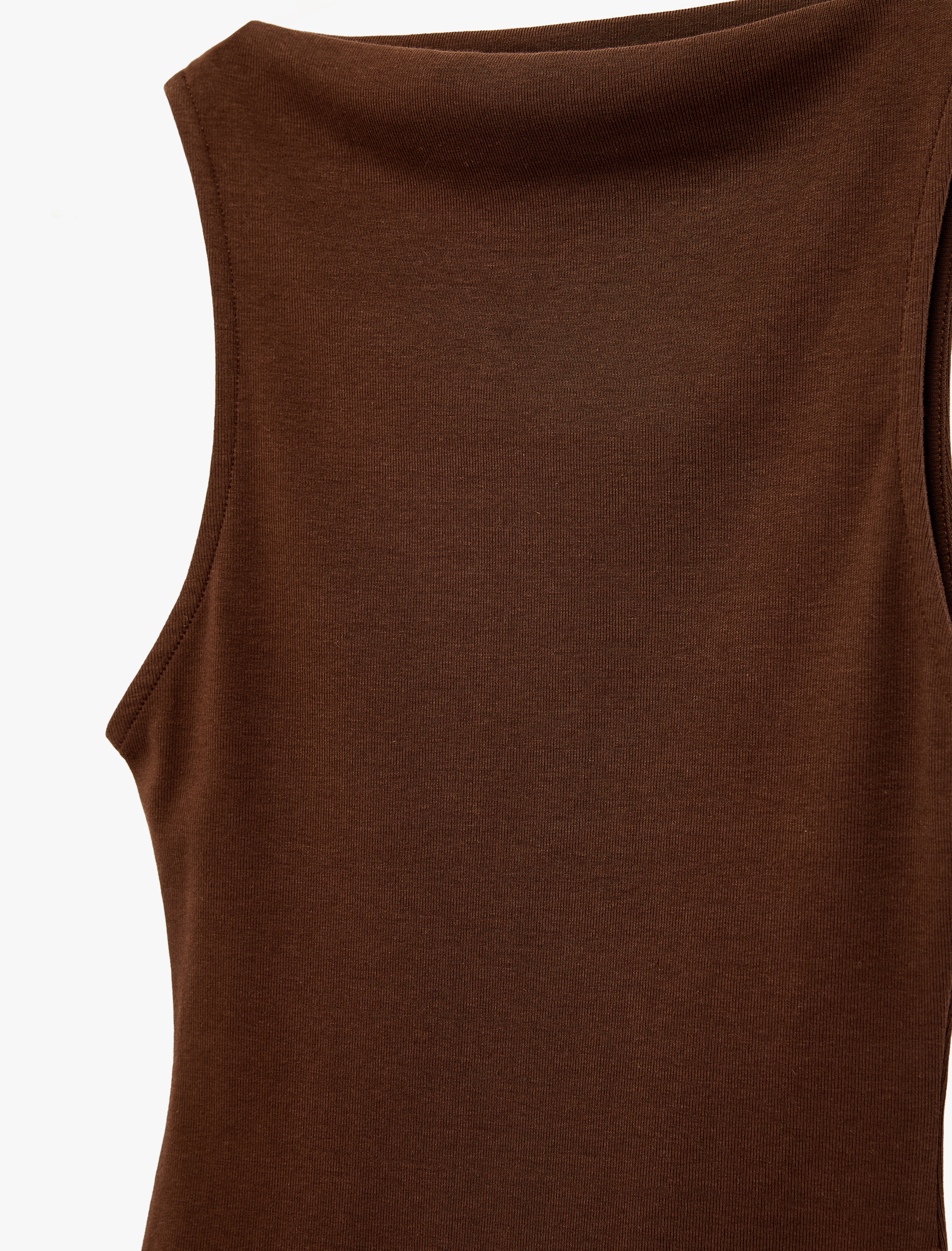   Kolsuz Bisiklet Yaka Pamuklu Katlı Volanlı Mini Elbise