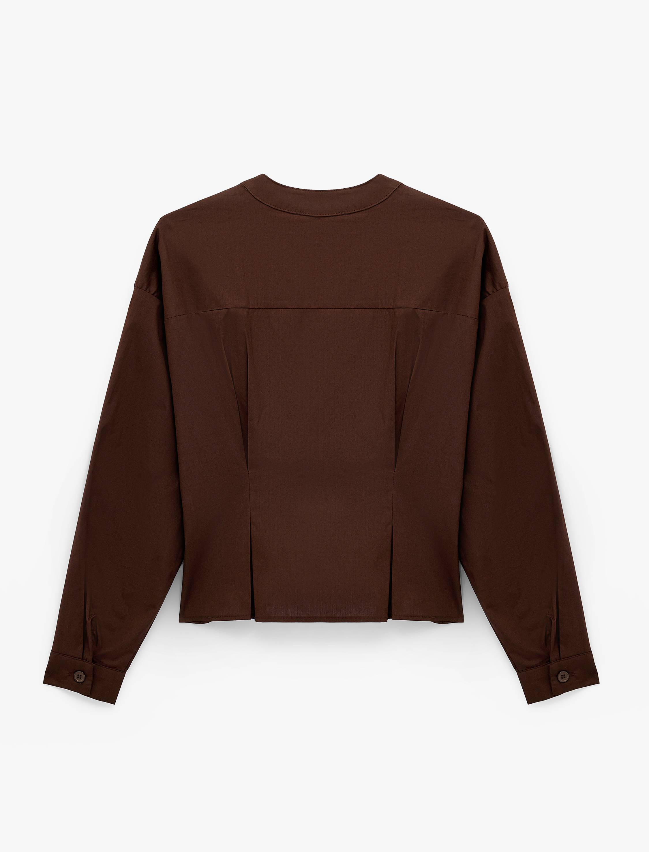   Pamuklu Uzun Kollu Düğmeli V Yaka Gömlek