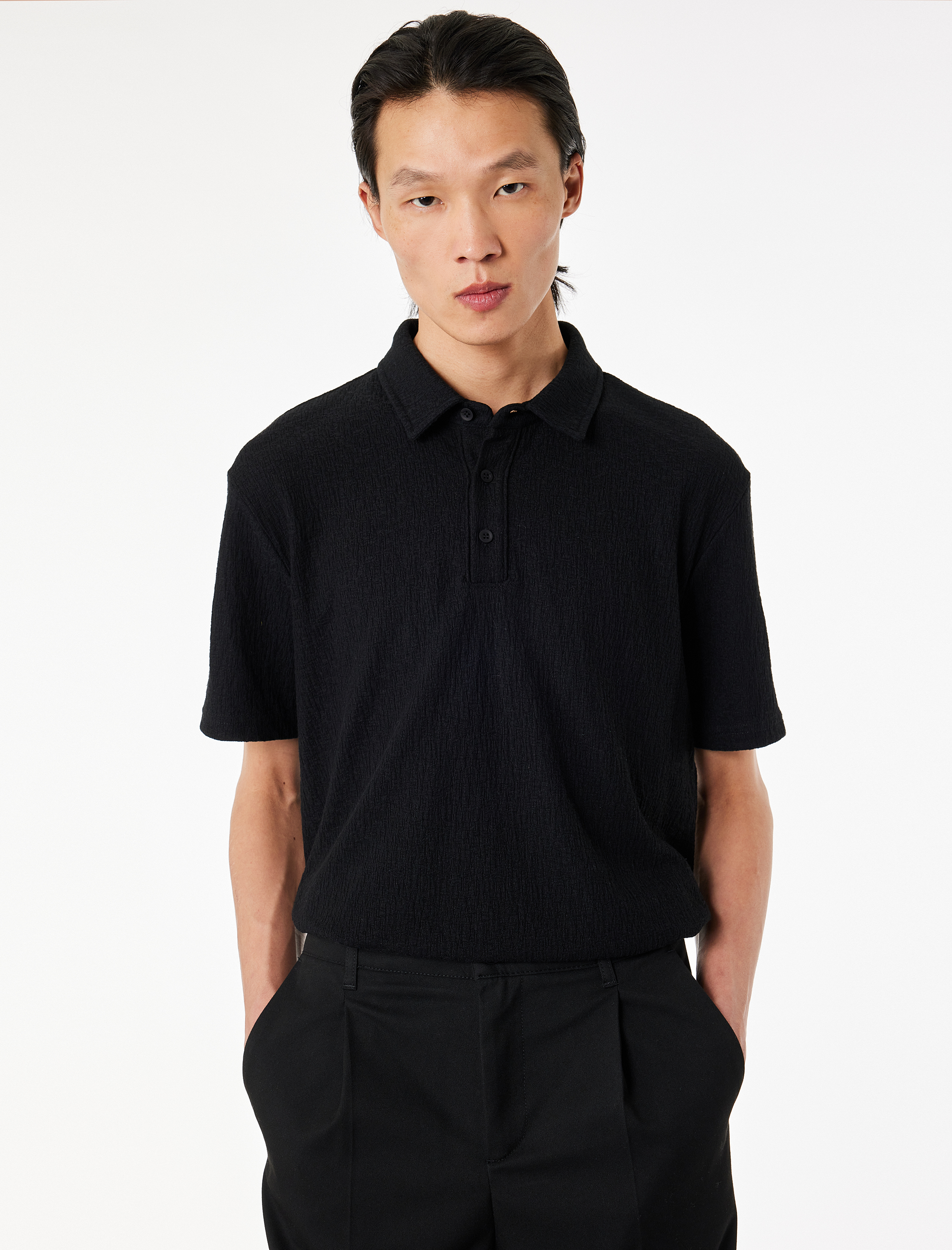   Regular Fit Kısa Kollu Düğmeli Polo Yaka Tişört