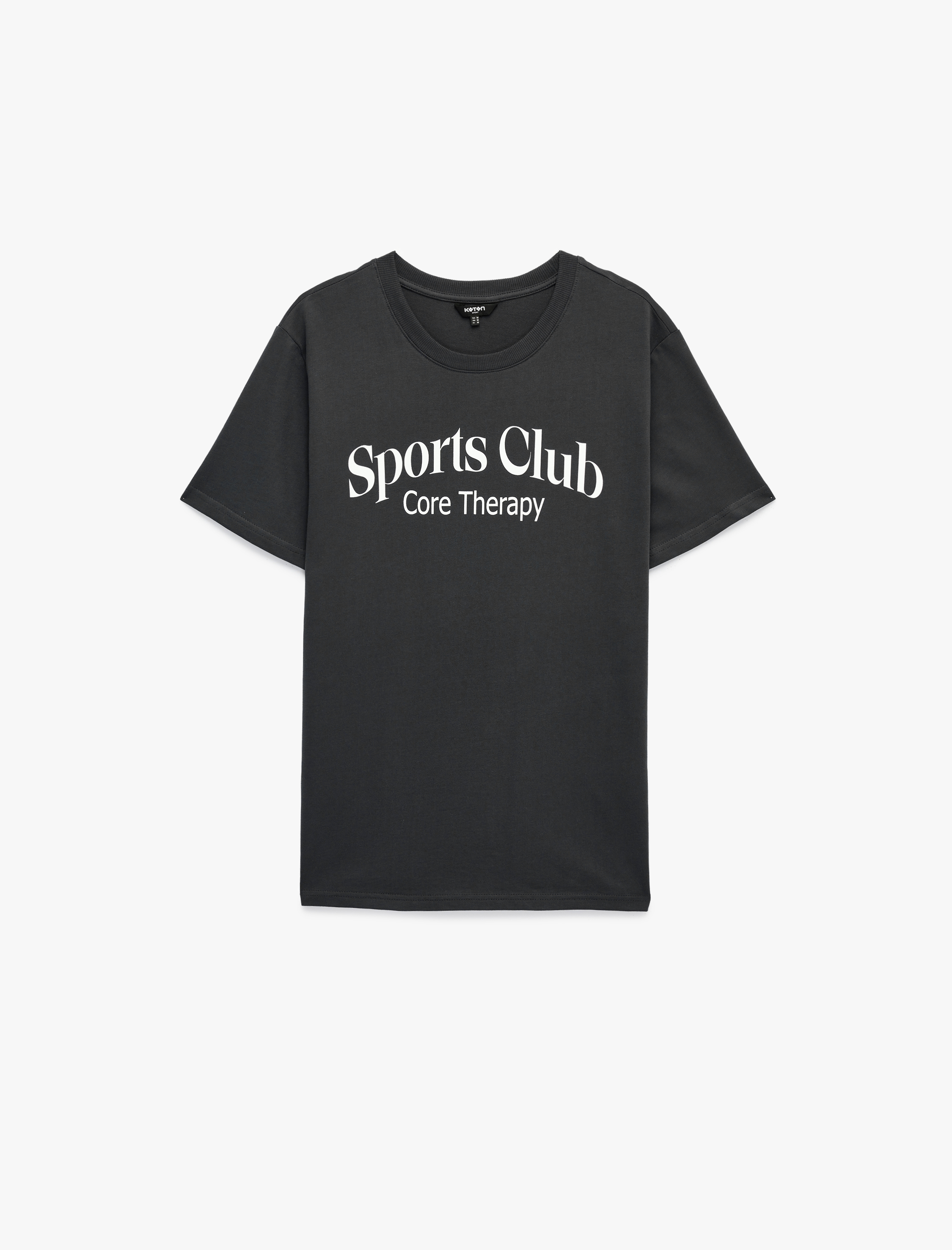   Regular Fit Kısa Kollu Bisiklet Yaka Baskılı Spor Tişört