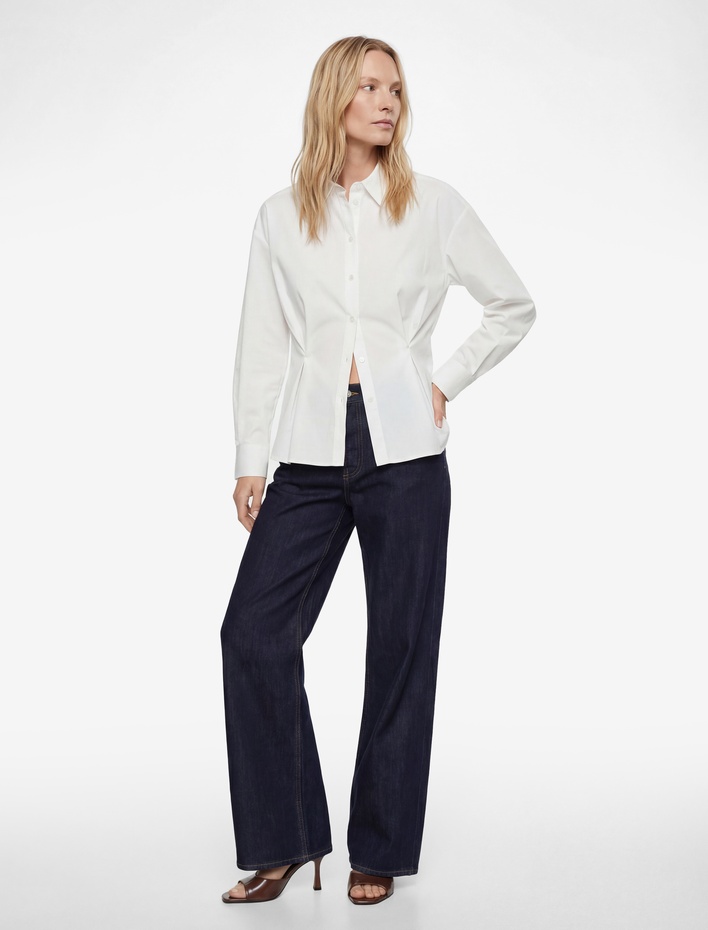  Regular Fit Uzun Kollu Ekstra Düğme Detaylı Poplin Gömlek