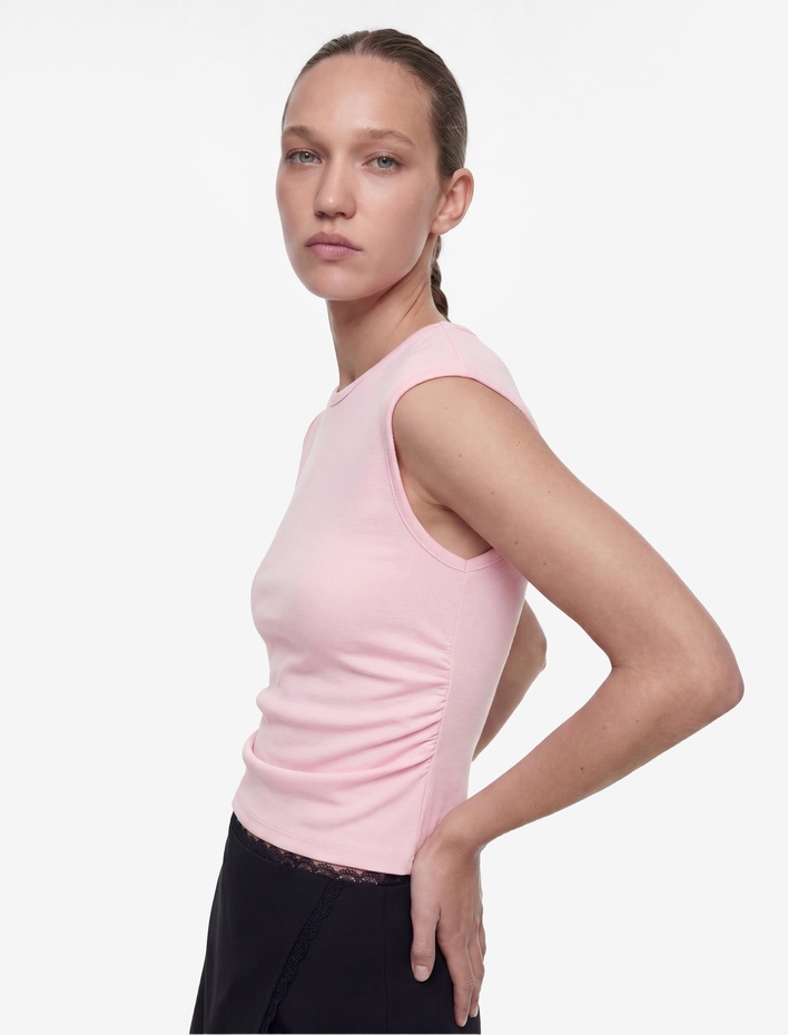  Pamuklu Kısa Kollu Bisiklet Yaka Drapeli Tişört