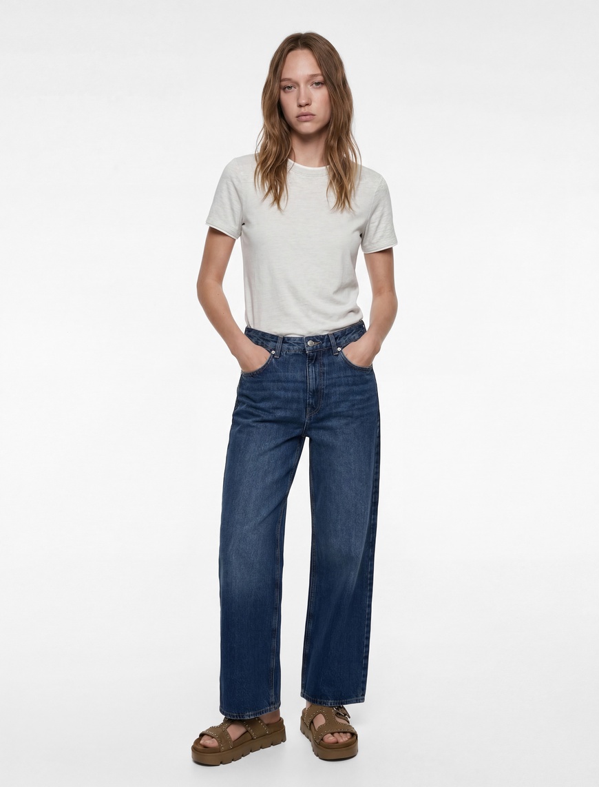 Koton Kadın Slim Fit Kısa Kollu Bisiklet Yaka Modal T-Shirt