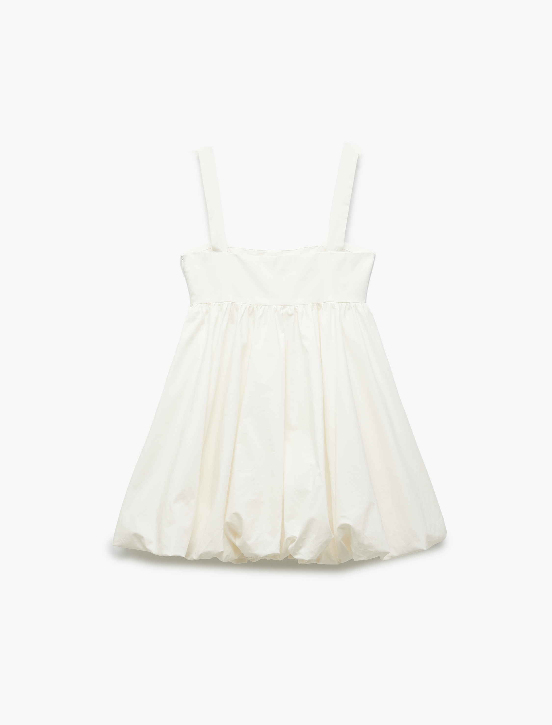   Pamuklu Askılı Mini Balon Elbise