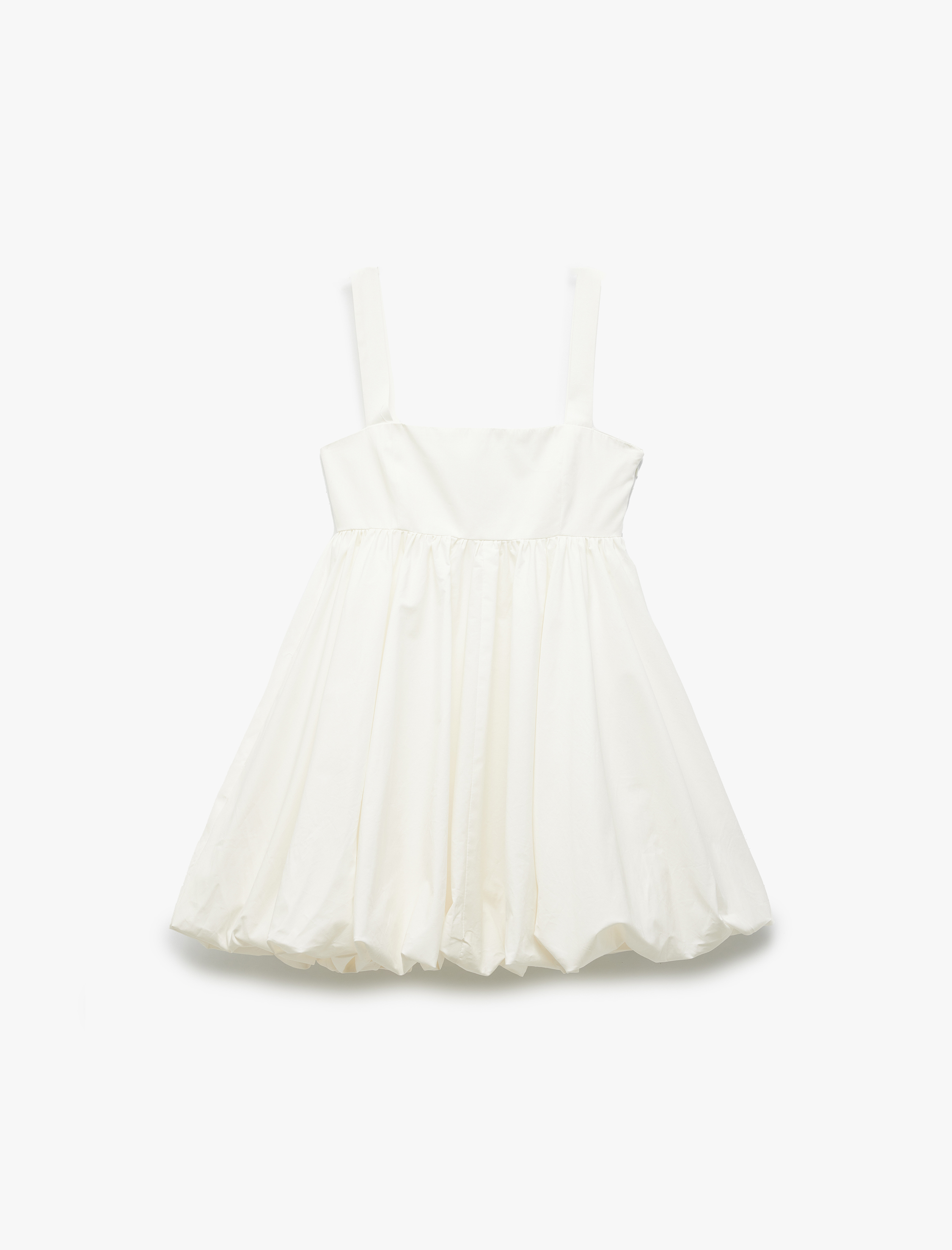   Pamuklu Askılı Mini Balon Elbise