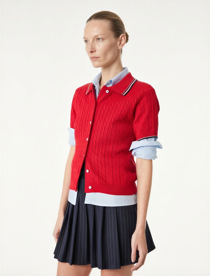  Beli Bağlamalı Çizgili Pileli Mini Etek