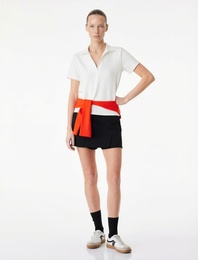 Regular Fit Kısa Kollu Kesik Polo Yaka Tişört