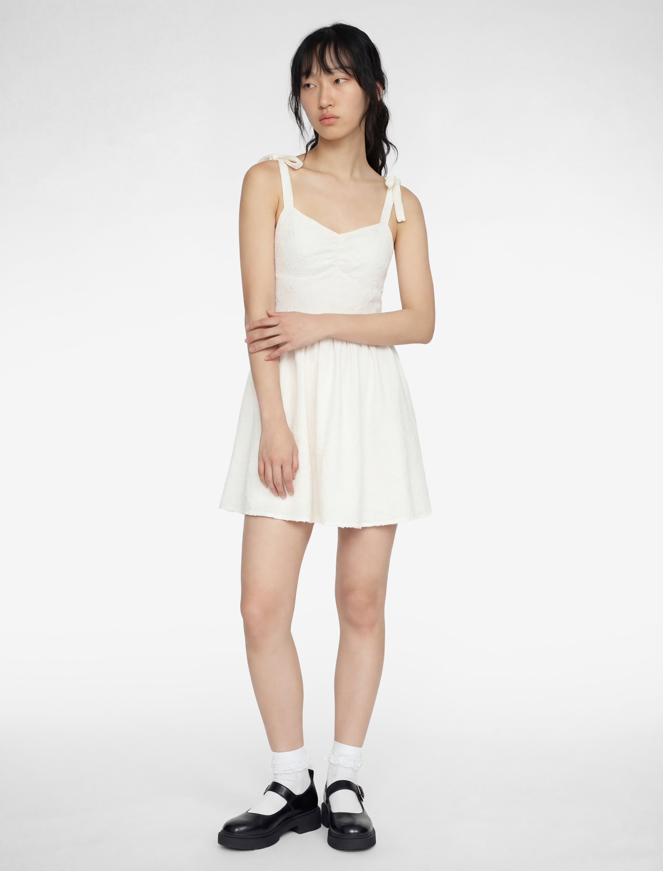 İnce Askılı Gipeli Mini Elbise - Görsel 3