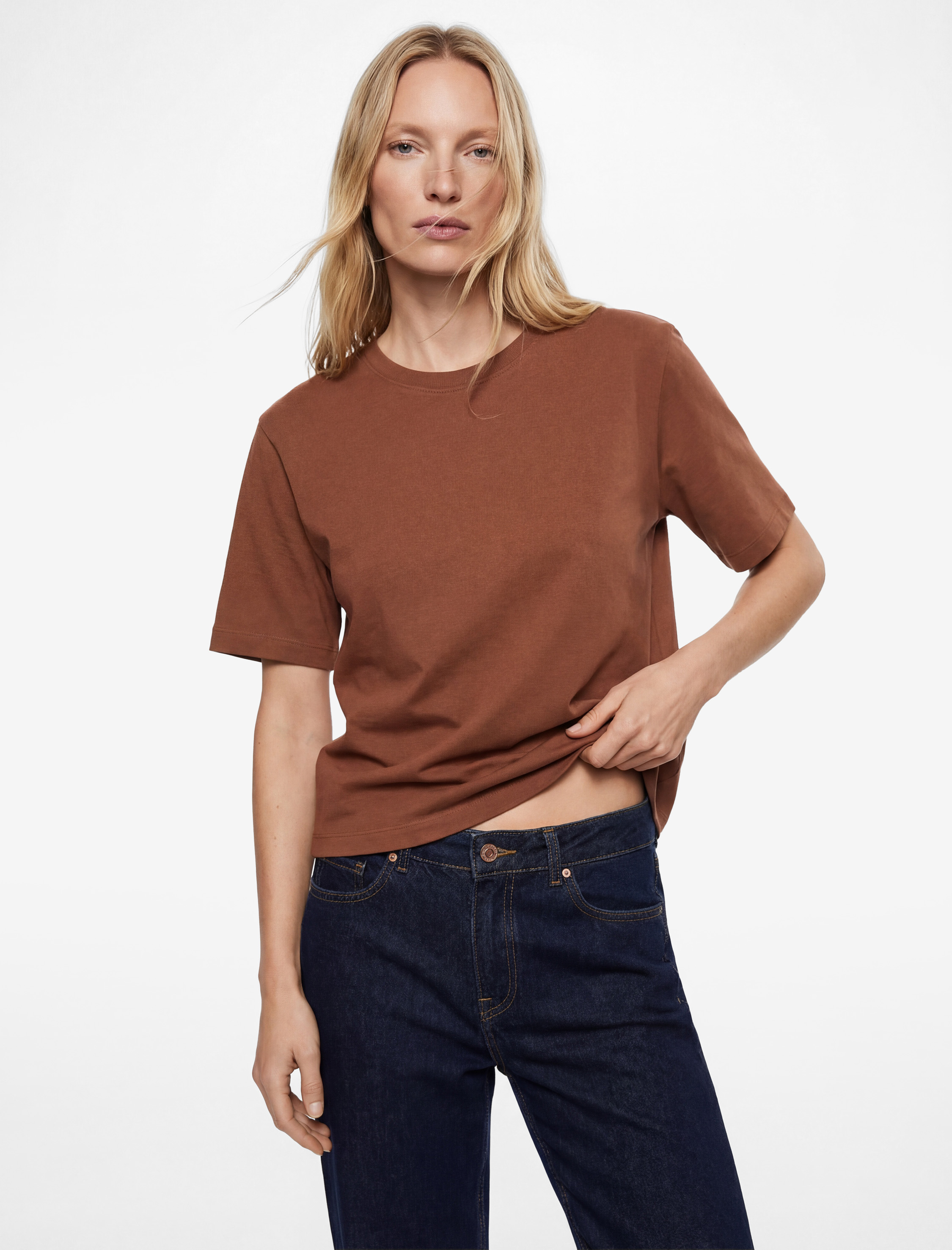   Regular Fit Pamuklu Kısa Kollu Bisiklet Yaka Basic Tişört