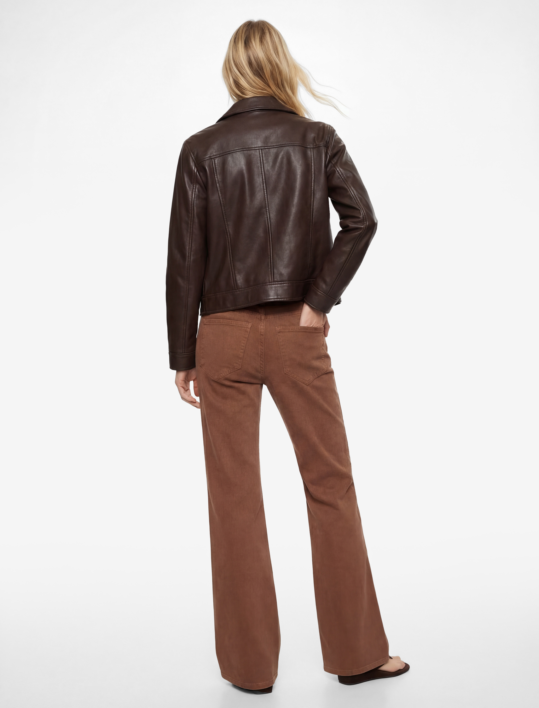   Normal Bel Kemer Detaylı Dar Kalıp Cepli İspanyol Paça Pantolon - Flare Jeans