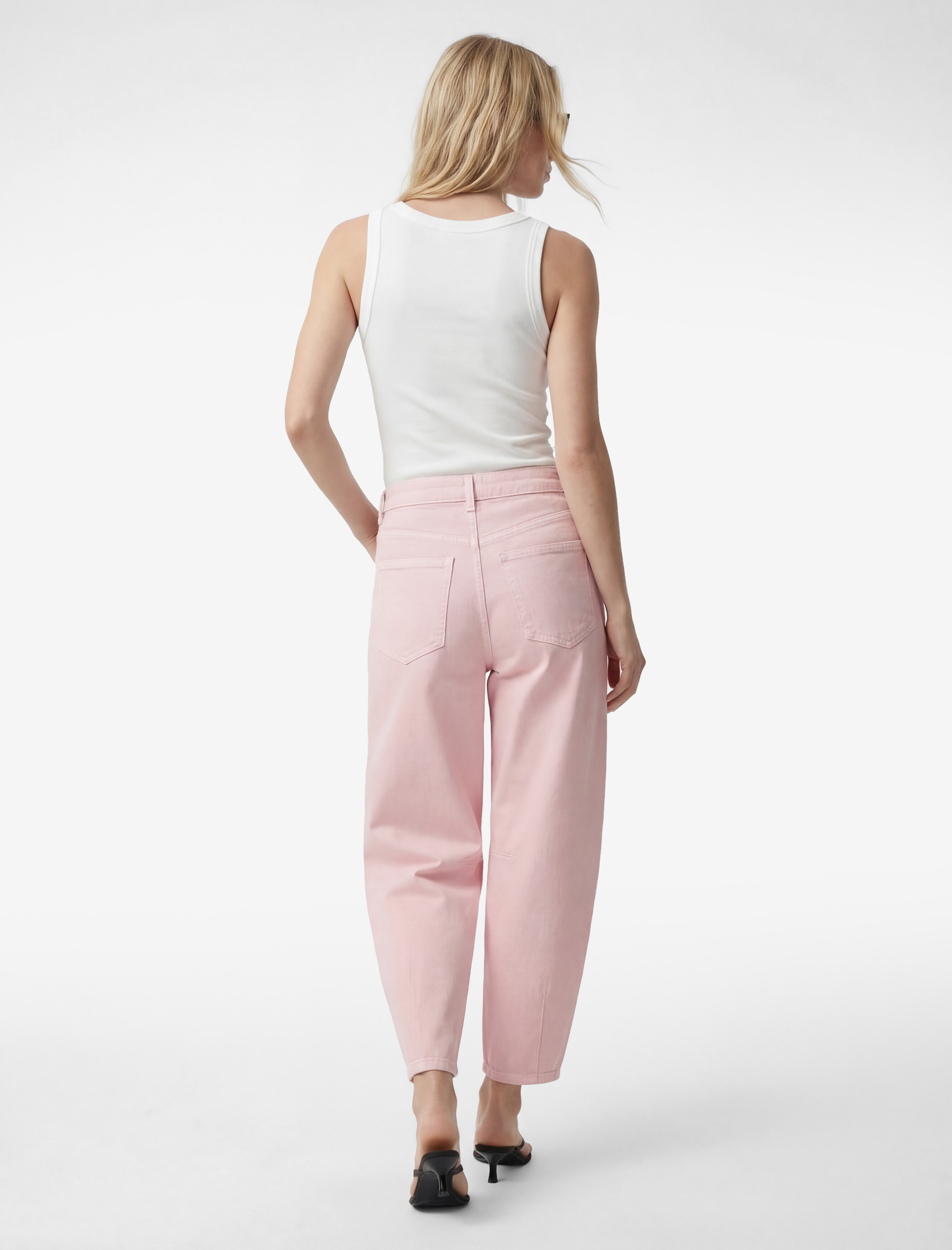   Pamuklu Rahat Kalıp Düğmeli Cepli Barrel Jean Pantolon - Barrel Jeans