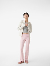 Slim Fit Modal Karışımlı İspanyol Paça Pantolon