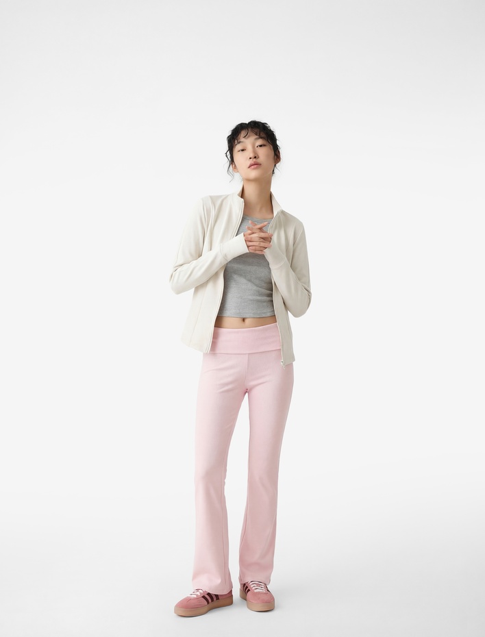  Slim Fit Modal Karışımlı İspanyol Paça Pantolon