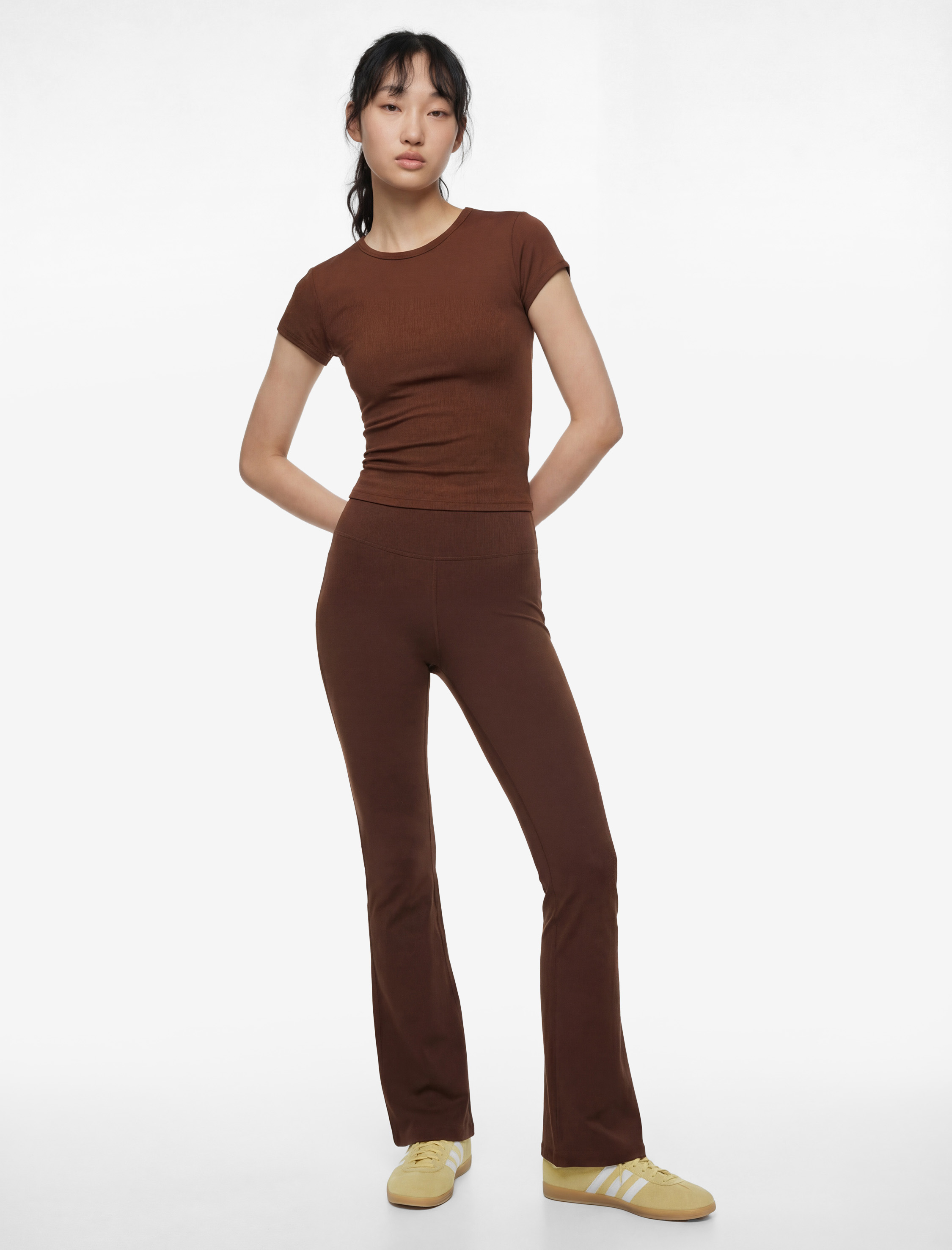   Yüksek Bel İspanyol Paça Dikiş Detaylı Spor Tayt