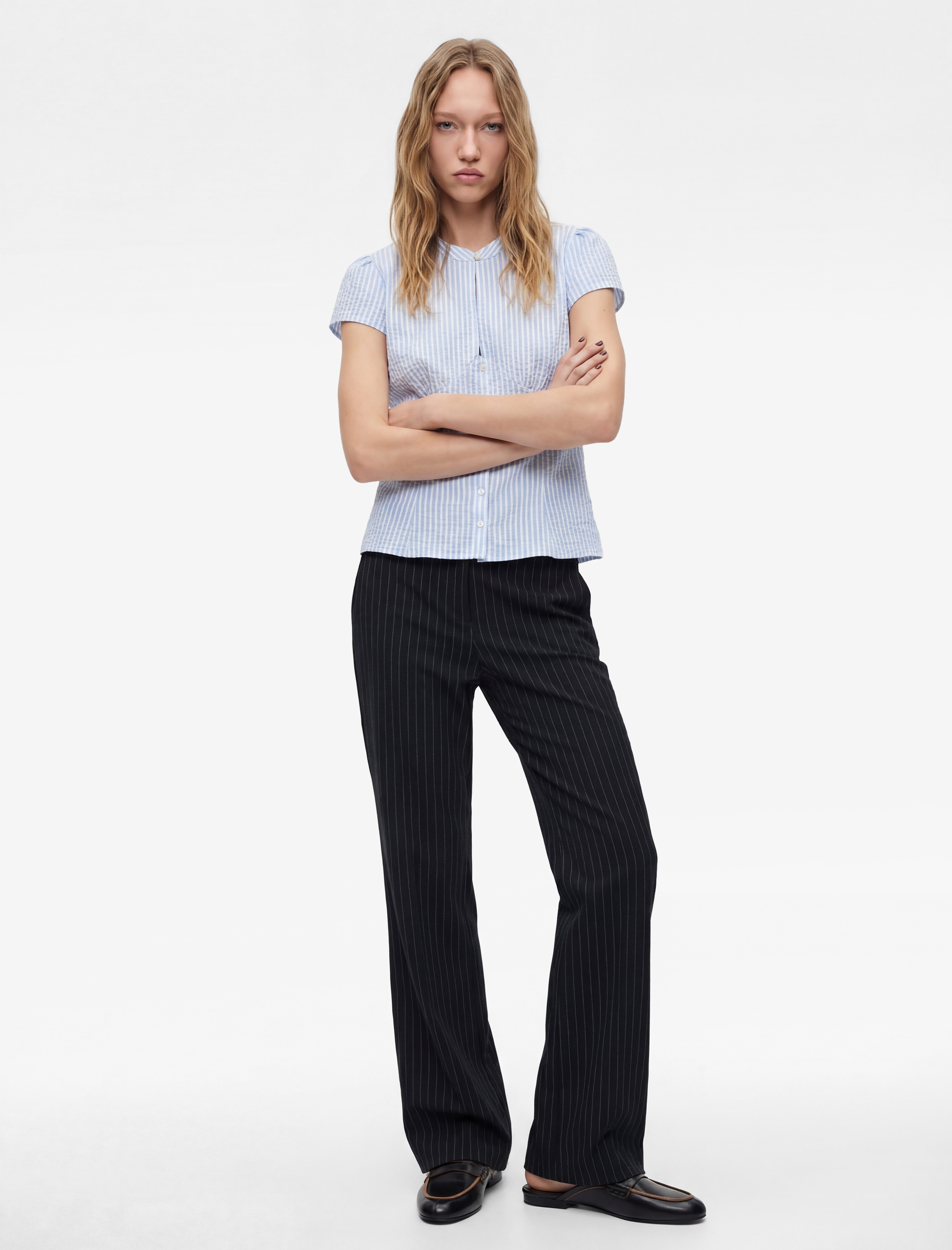 Viskon Karışımlı Slim Fit Düğmeli İspanyol Paça Pantolon