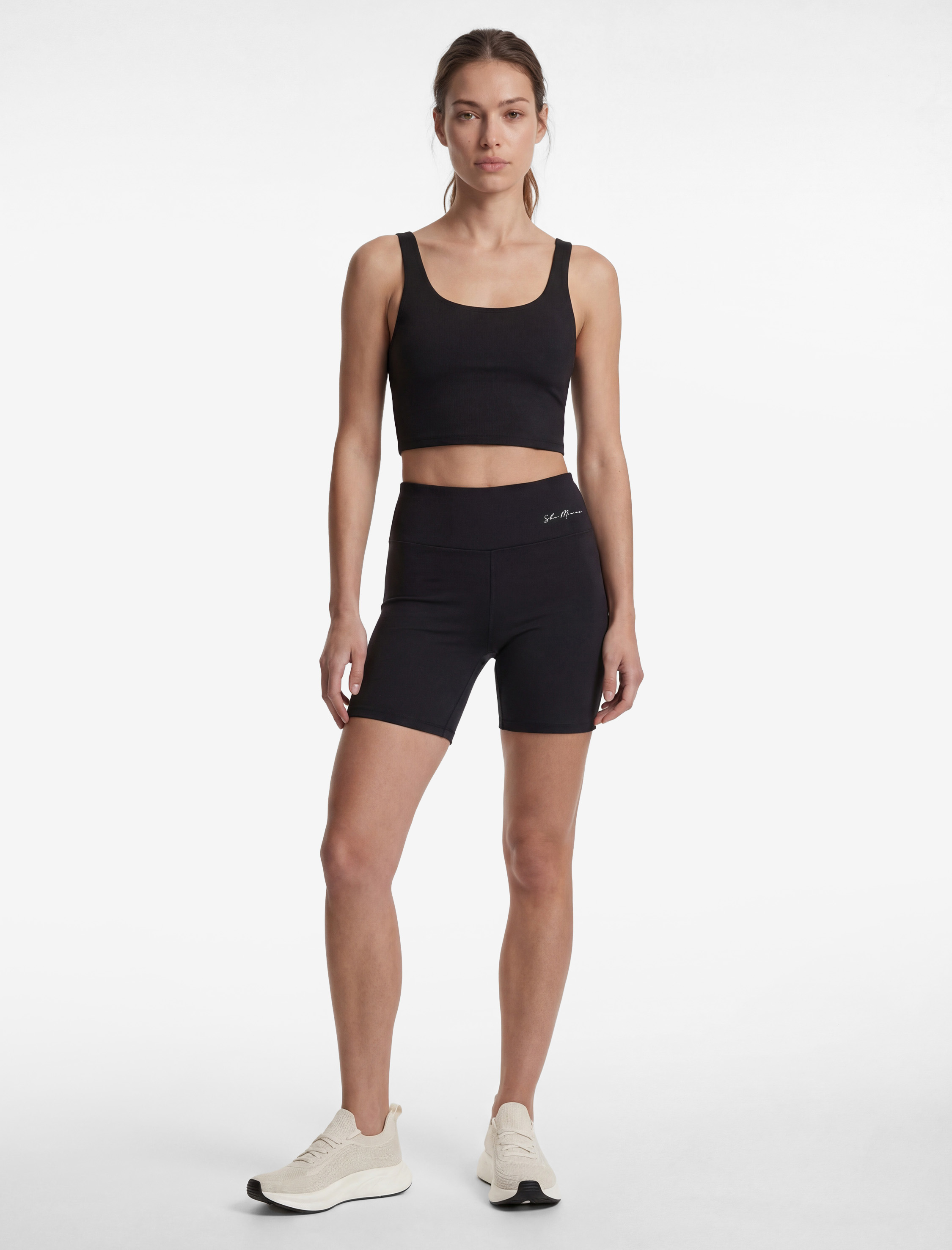   Yüksek Bel Slim Fit Baskılı Spor Biker Tayt