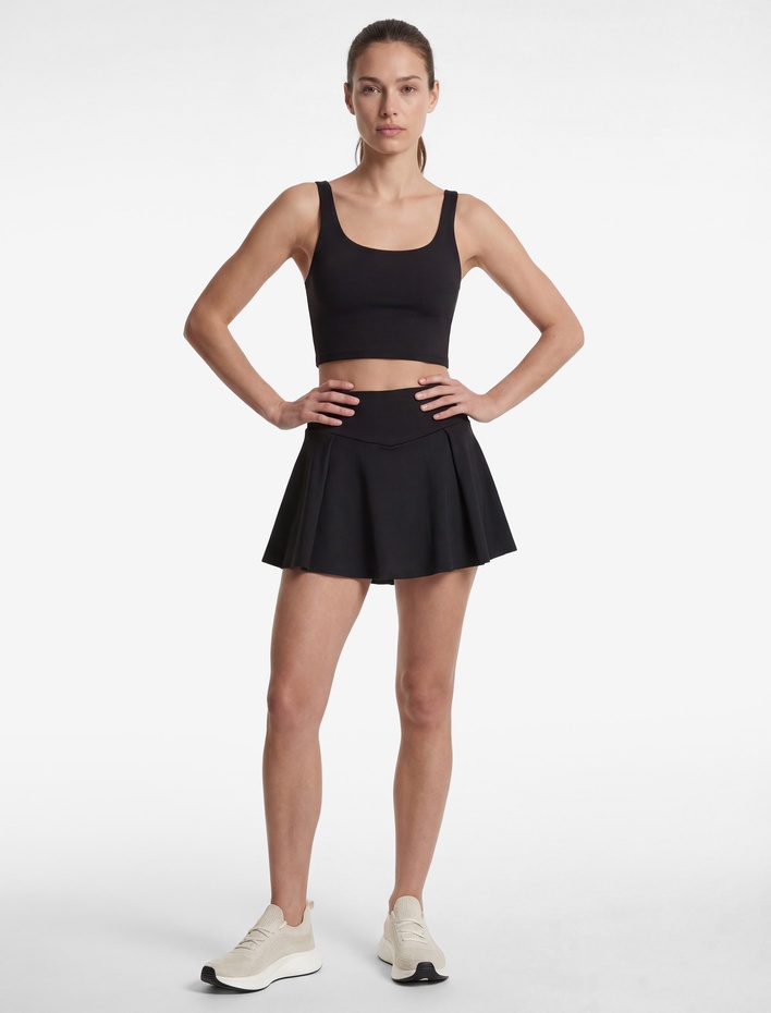  Çapraz Askılı U Yaka Kolsuz Crop Spor Bluz