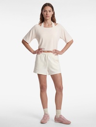 Rahat Kalıp Kısa Kollu Kayık Yaka Modal Karışımlı Spor Tişört