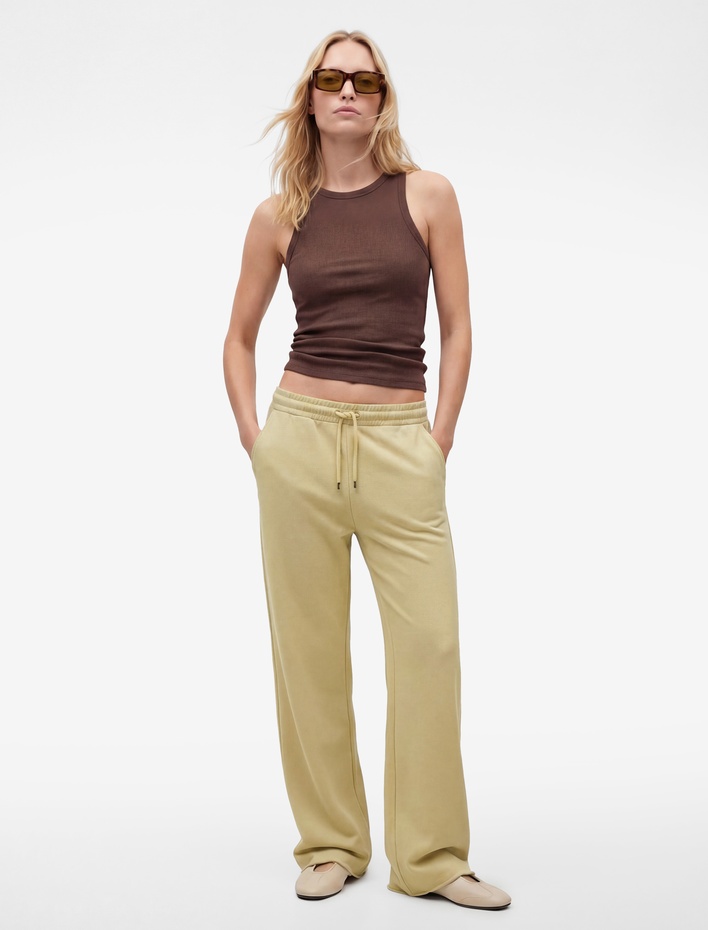  Beli Bağcıklı Lastikli Geniş Paça Eşofman Pantolon