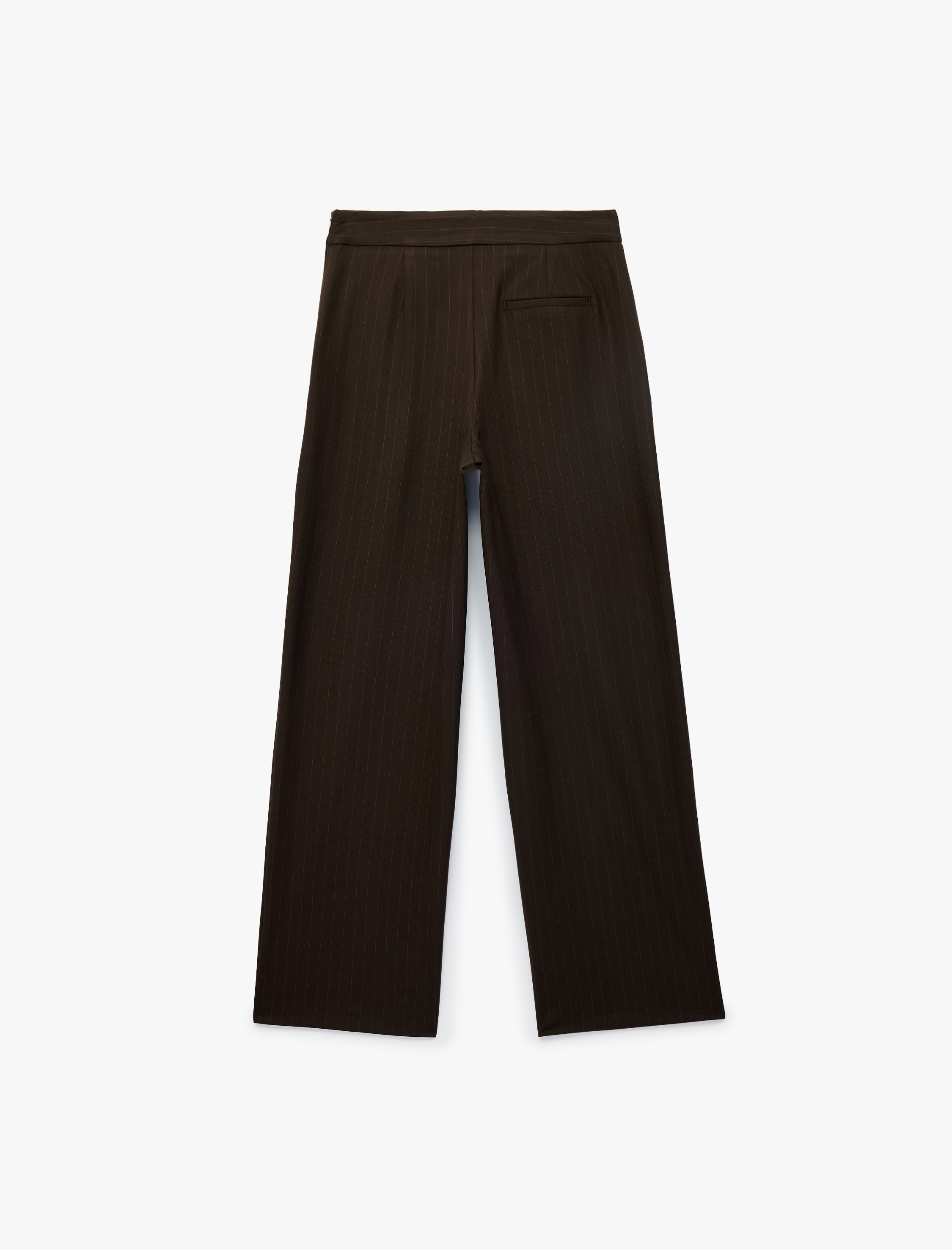   Yüksek Bel Viskon Karışımlı  Cepli Geniş Paça Pantolon