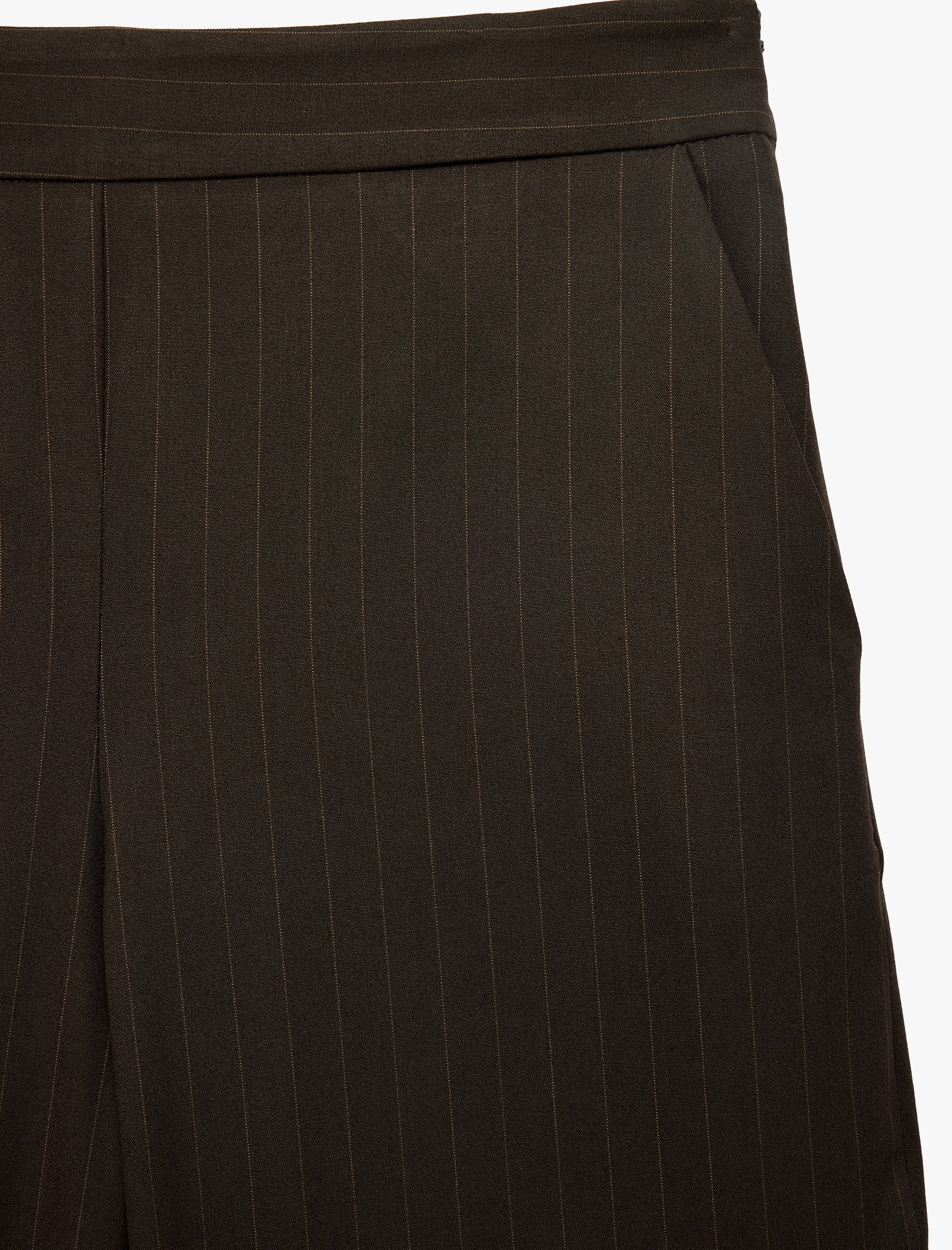   Yüksek Bel Viskon Karışımlı  Cepli Geniş Paça Pantolon