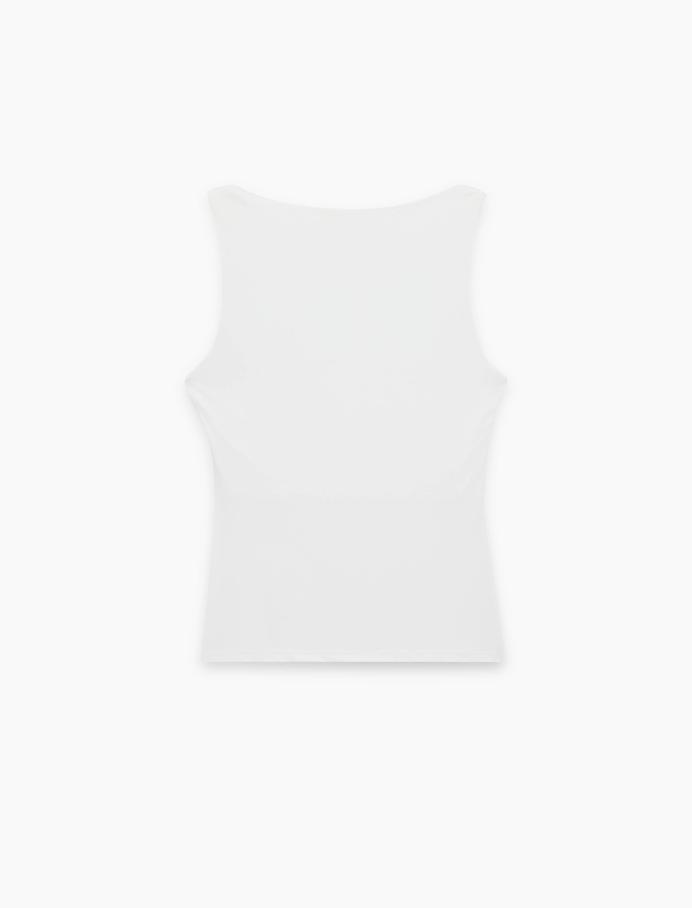   Slim Fit Yuvarlak Yaka Kolsuz Top