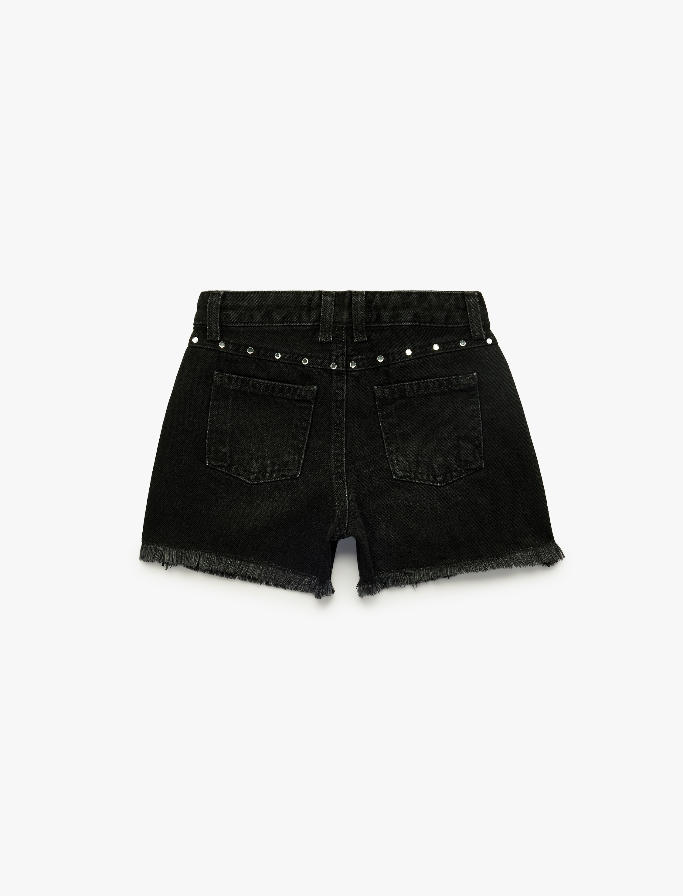  Kız Çocuk Pamuklu Cepli Taş Detaylı Denim Şort