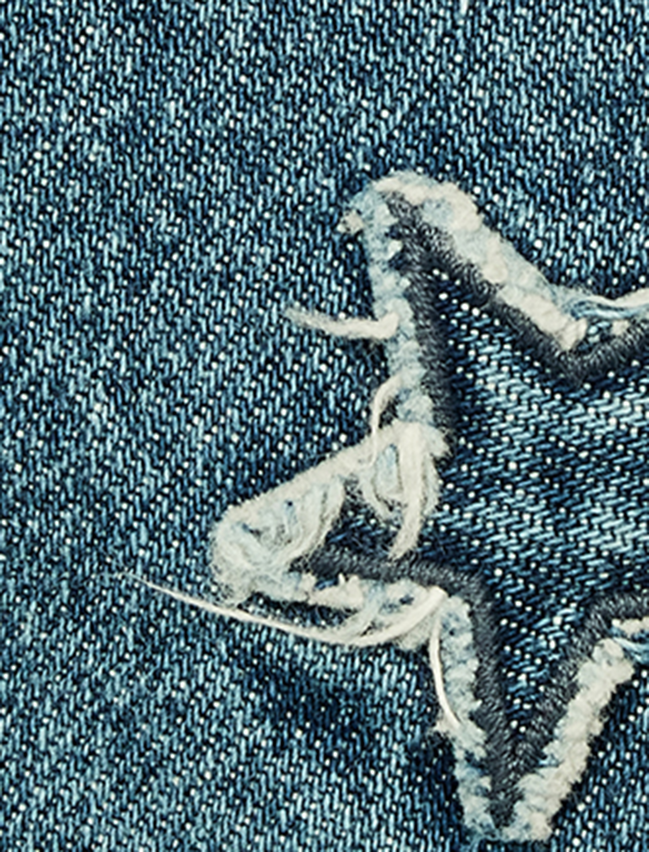 Pambıq Cib Ulduz Naxışlı Denim Şort