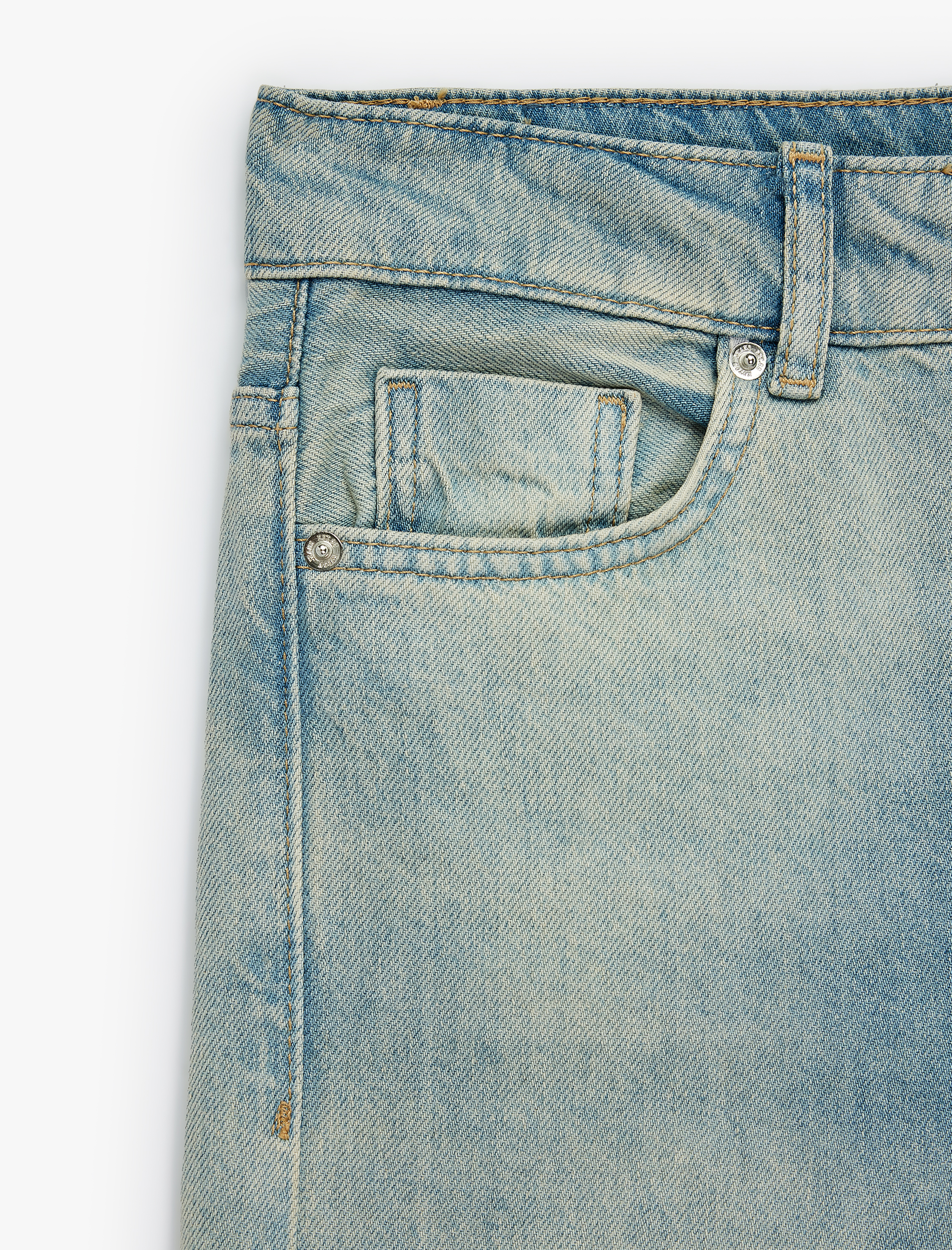   Düşük Bel Pamuklu Düz Paça Denim Pantolon - Straight Fit Jean