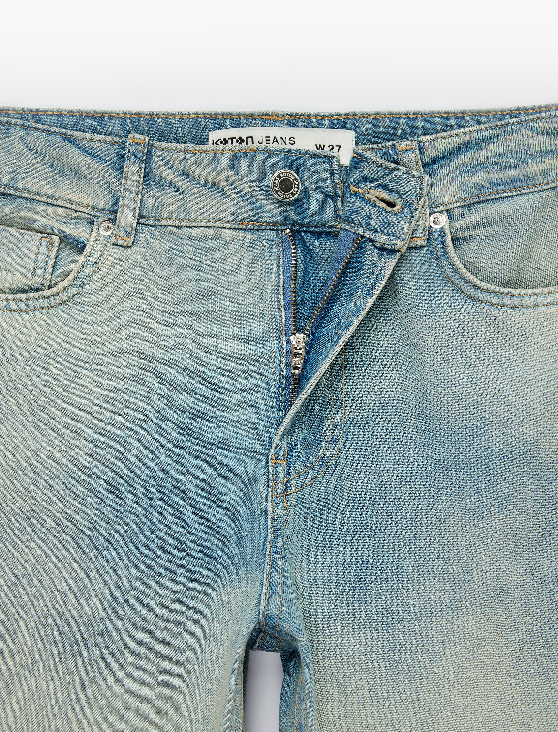   Düşük Bel Pamuklu Düz Paça Denim Pantolon - Straight Fit Jean