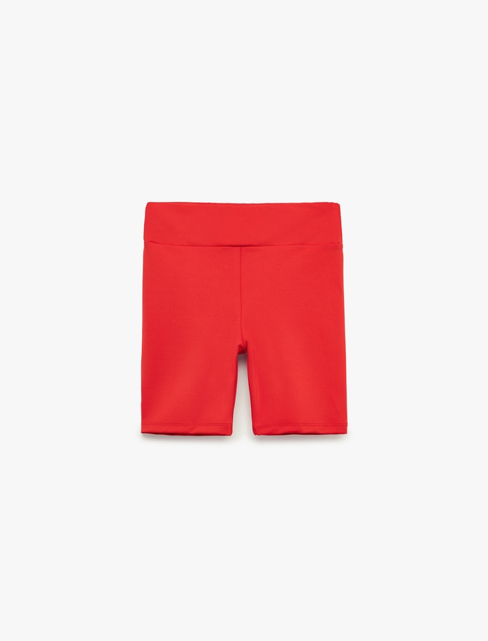 Kız Çocuk Yüksek Bel Basic Kısa Tayt