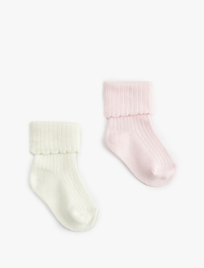 Kız Bebek Pamuklu Fiyonklu 2'li Soket Çorap Seti