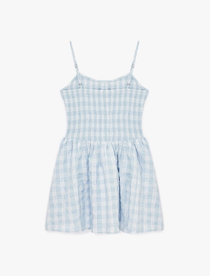  Gipeli Kolsuz U Yaka A Kesim Mini Elbise