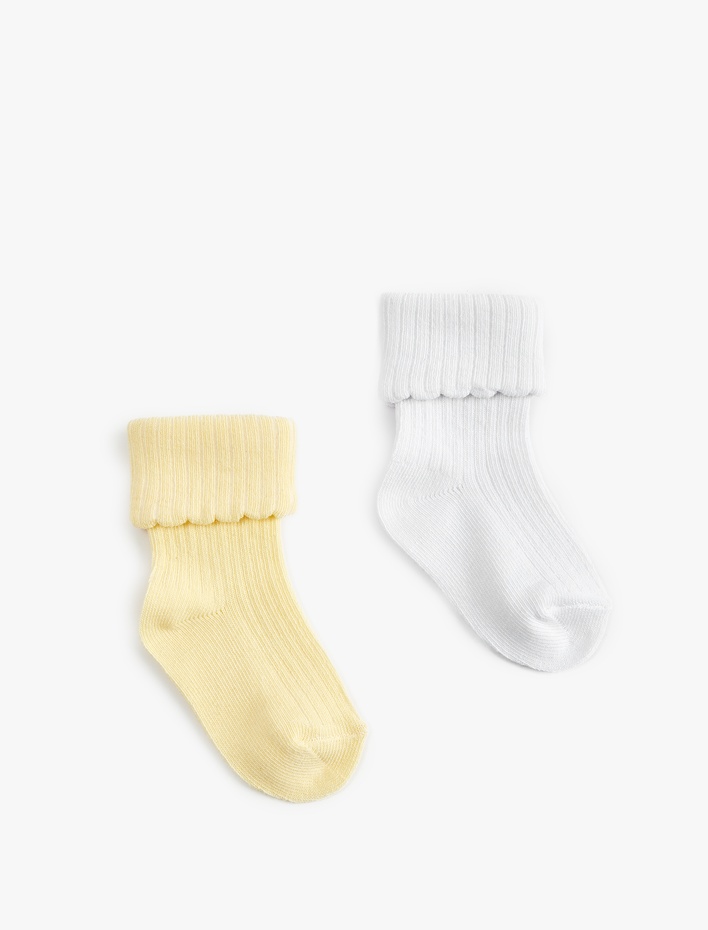 Kız Bebek Pamuklu Fiyonklu 2'li Soket Çorap Seti