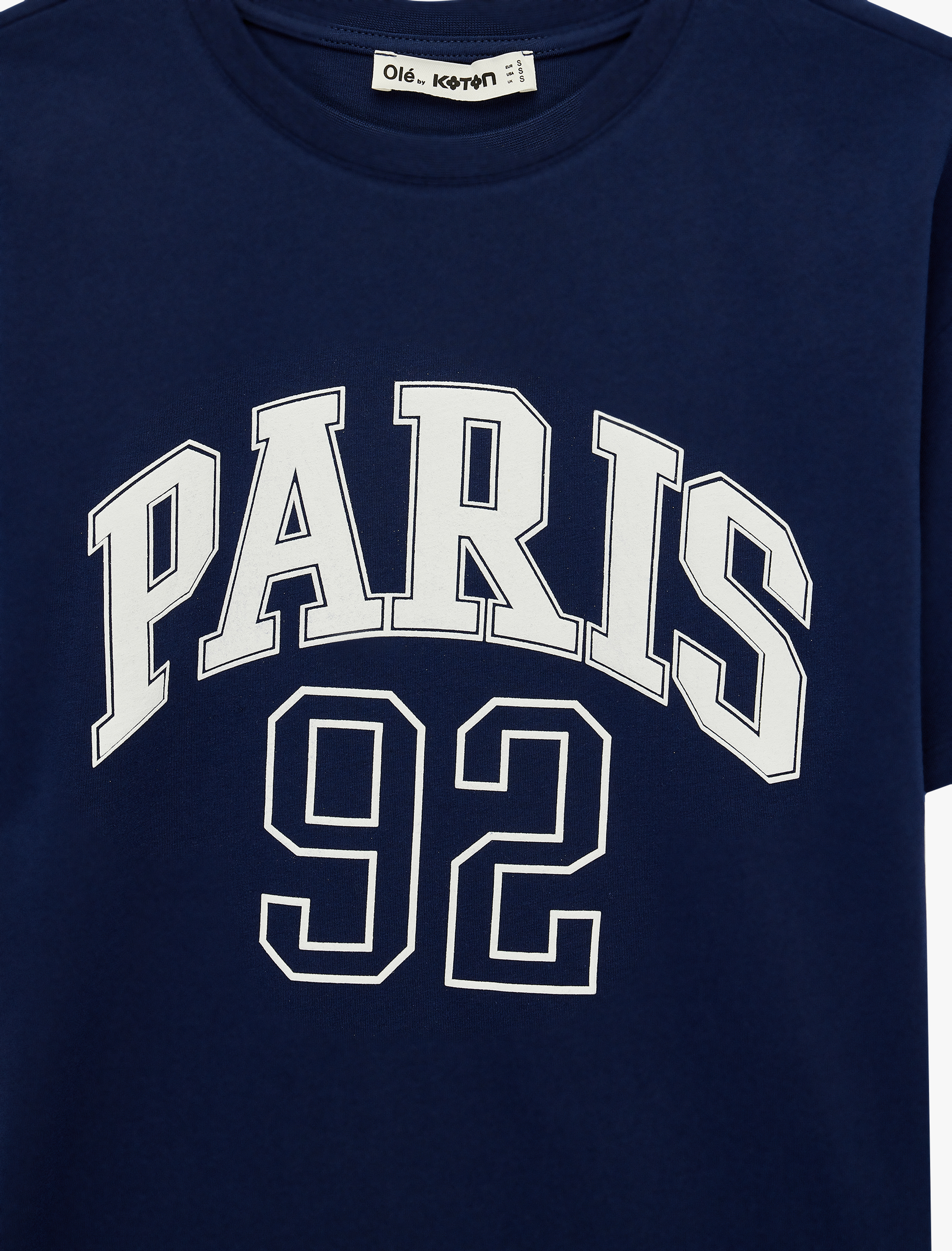   Rahat Kalıp Kısa Kollu Bisiklet Yaka Pamuklu Baskılı Tişört