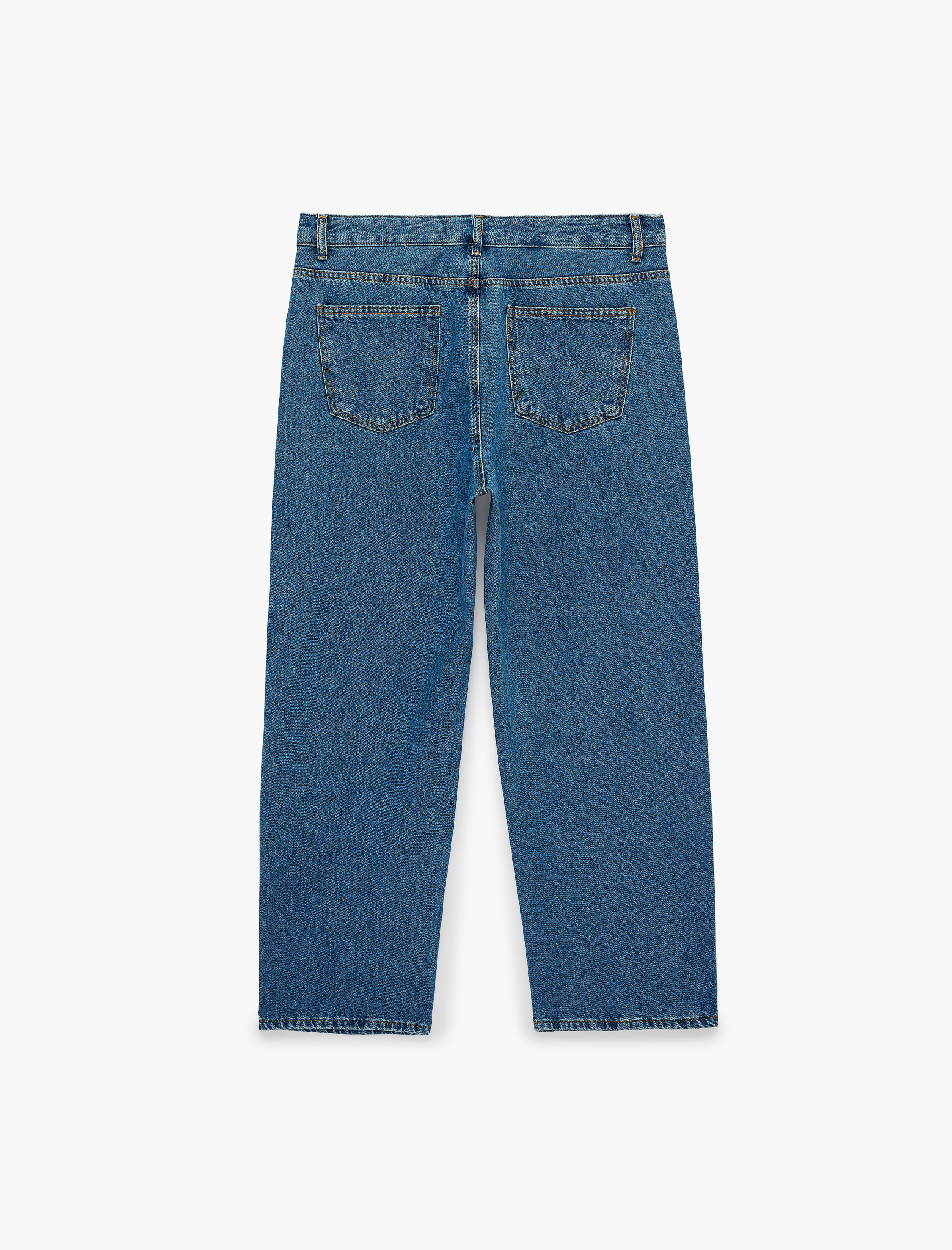   Bol Kalıp Pamuklu Cepli Normal Bel Baggy Jean Pantolon