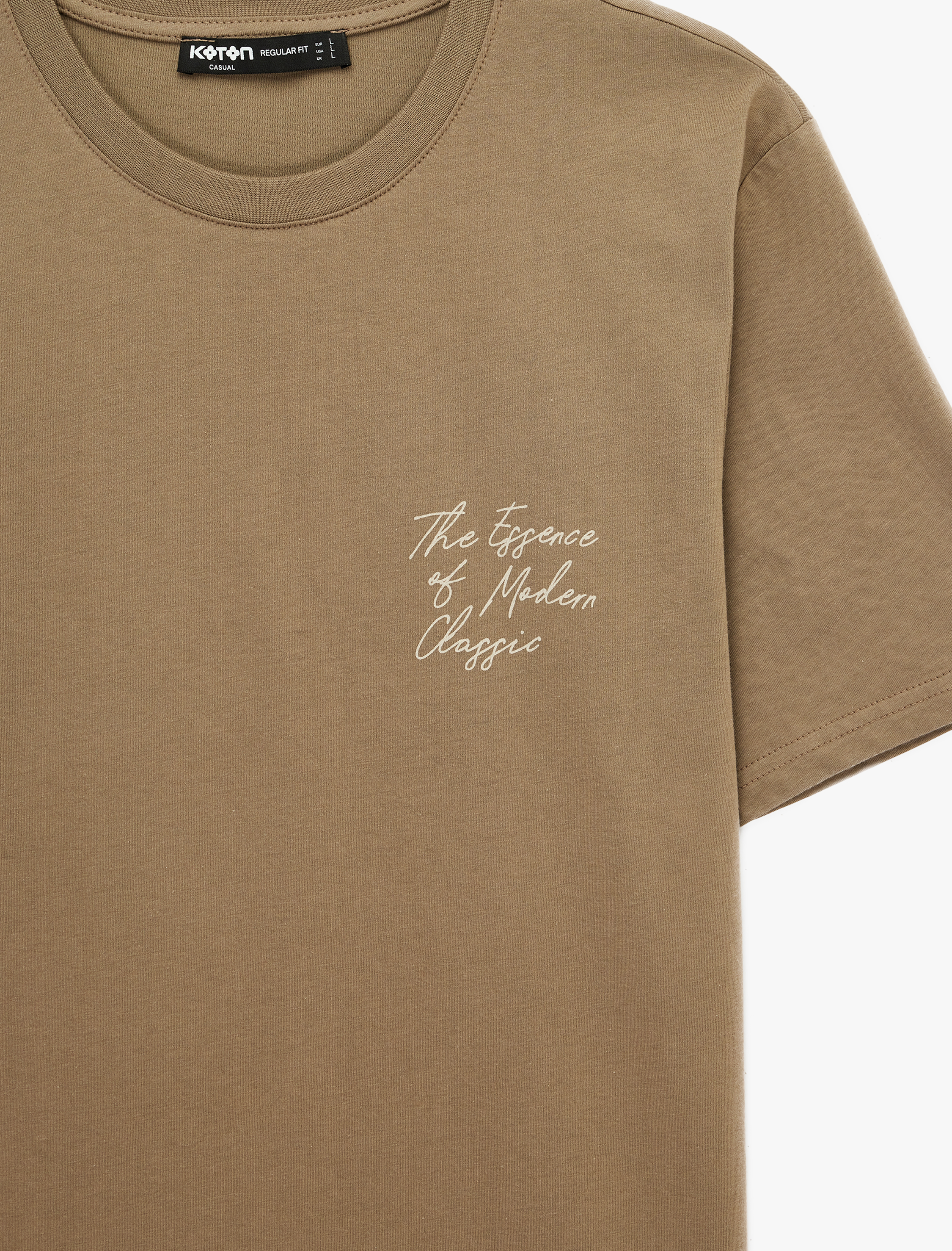   Regular Fit Bisiklet Yaka Pamuklu Kısa Kollu Baskılı Tişört