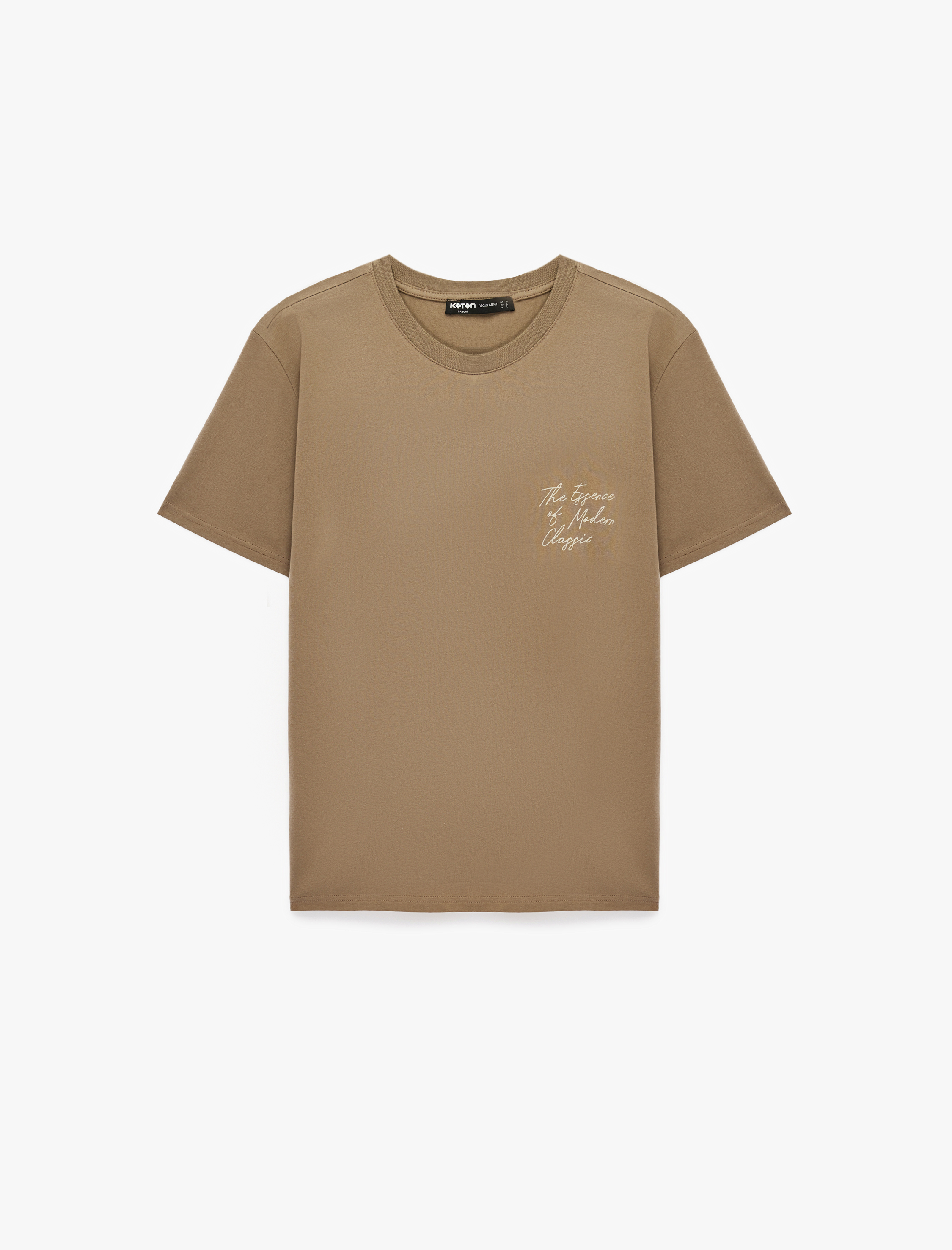   Regular Fit Bisiklet Yaka Pamuklu Kısa Kollu Baskılı Tişört