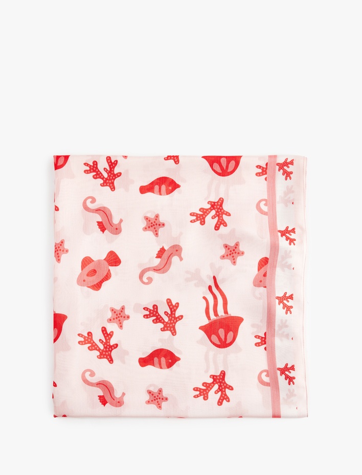 Kadın Marin Temalı Şal