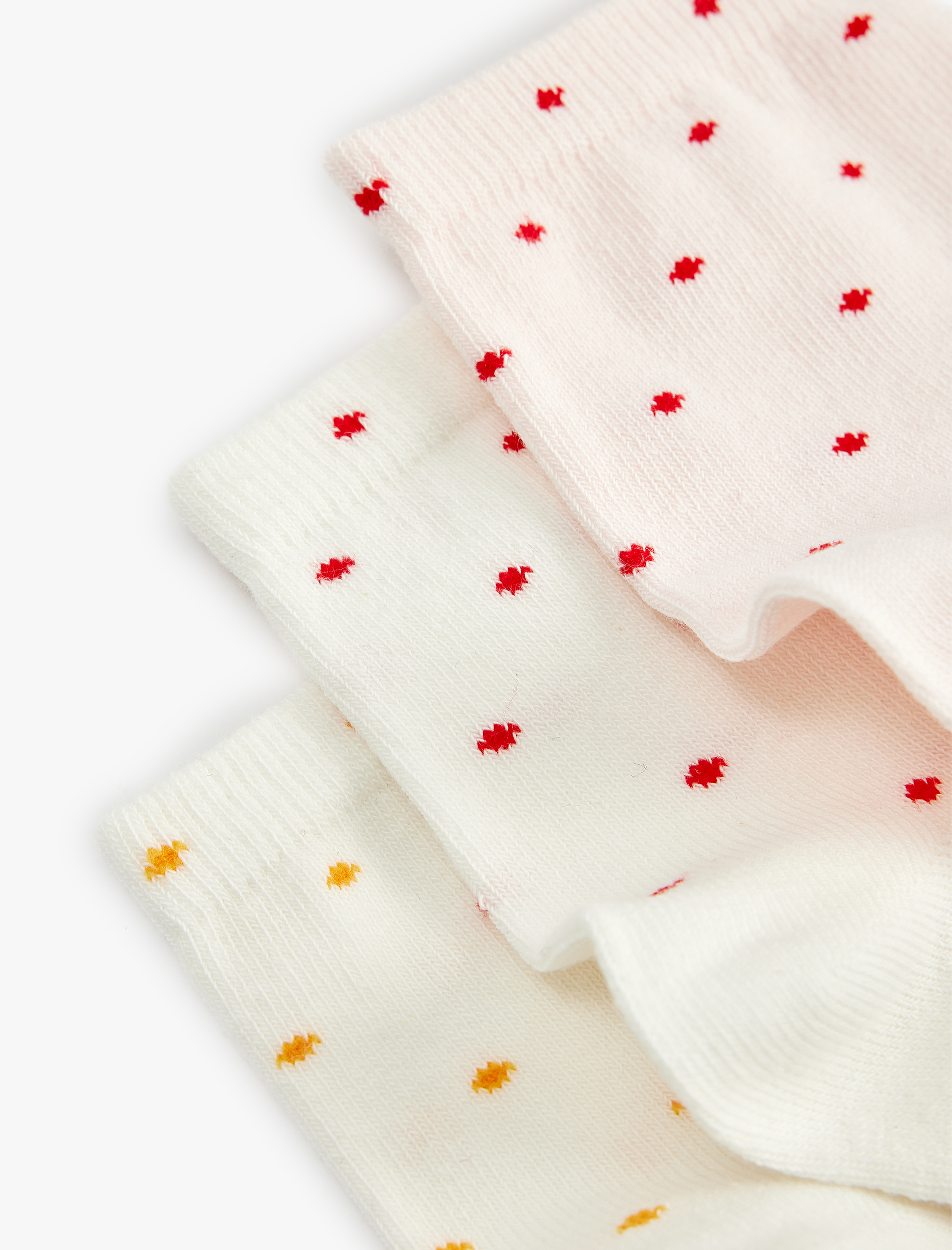  Kadın 3'lü Puantiyeli Pamuklu Soket Çorap Seti