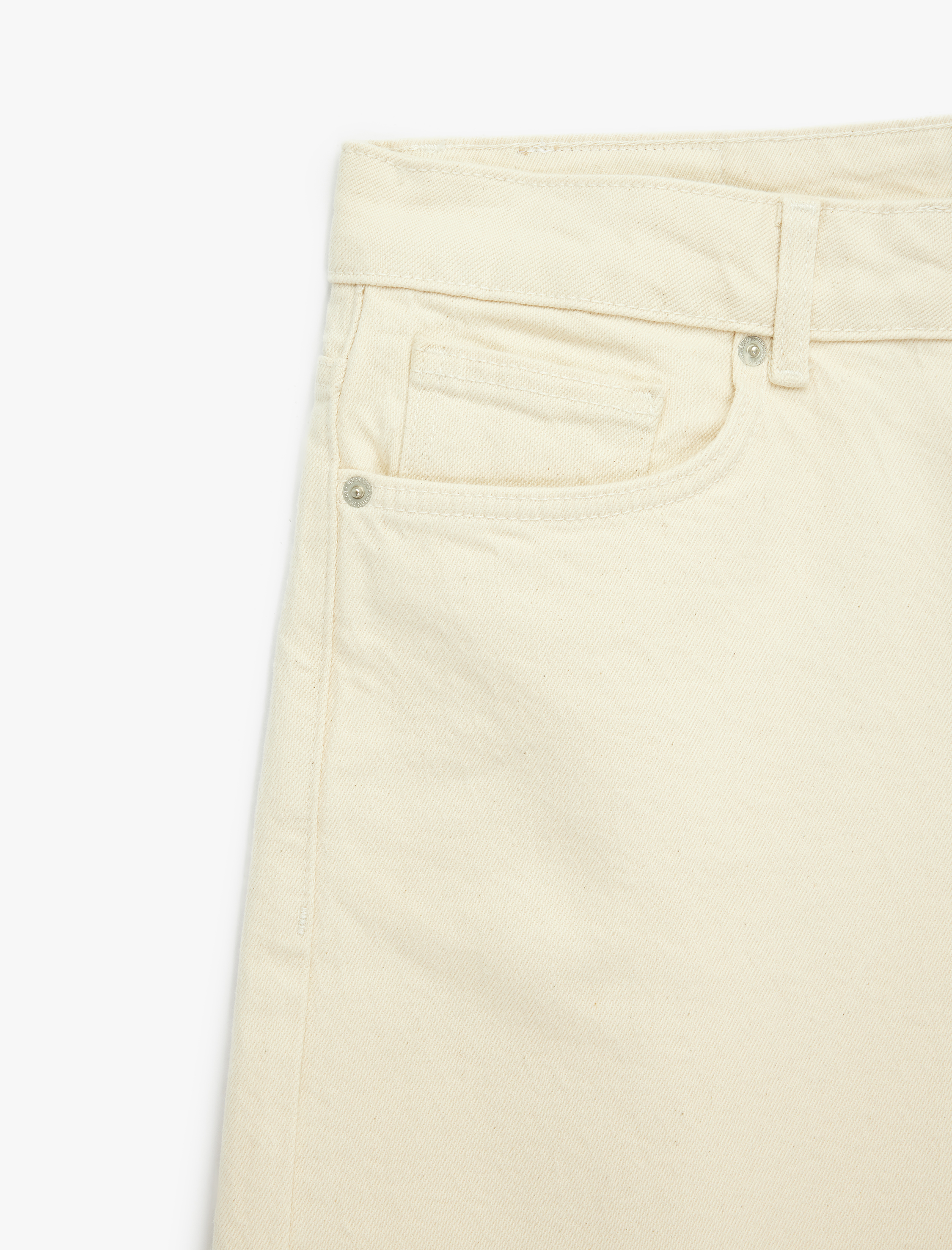   Normal Bel Pamuklu Bermuda Straight Fit Jean Şort