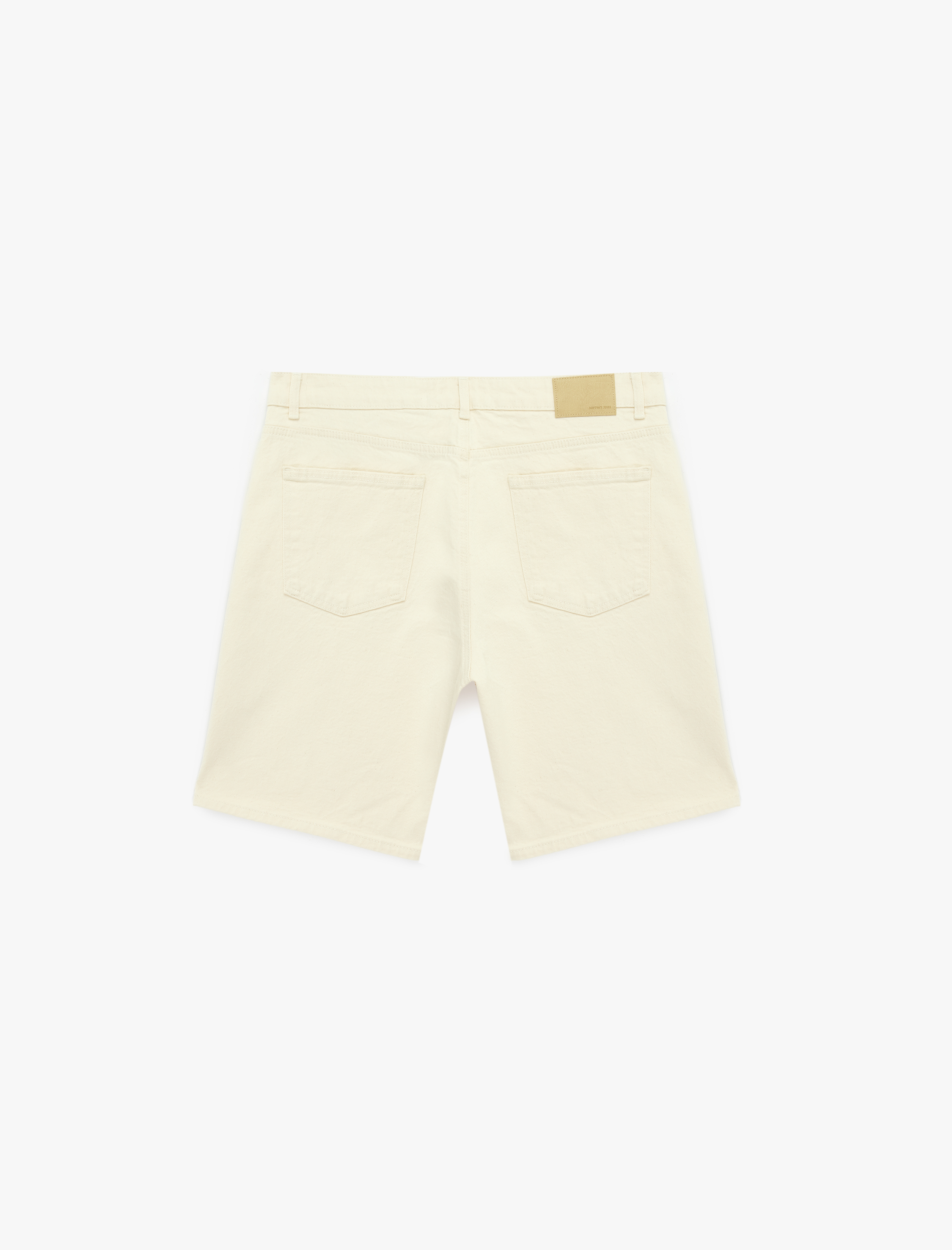   Normal Bel Pamuklu Bermuda Straight Fit Jean Şort