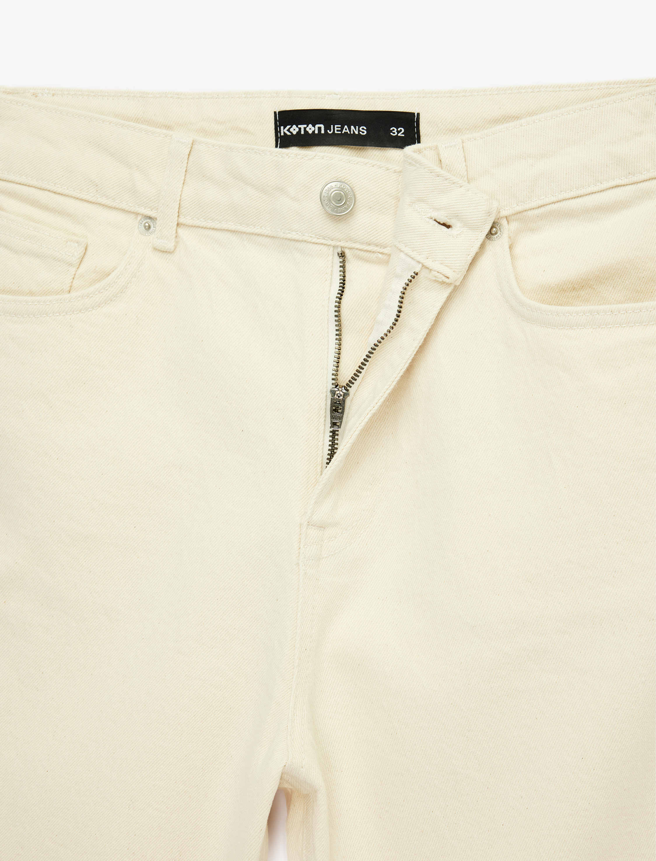   Normal Bel Pamuklu Bermuda Straight Fit Jean Şort