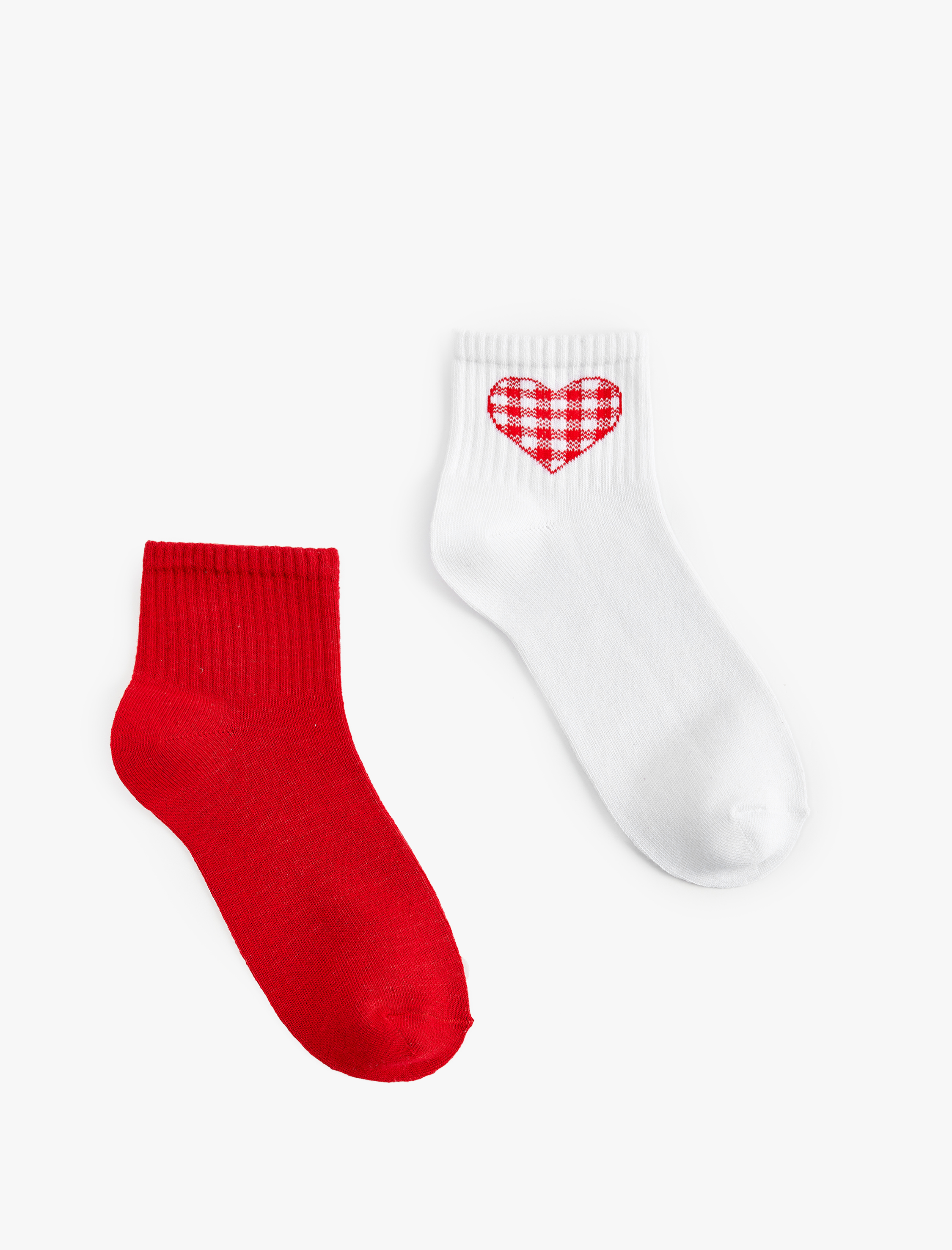  Kadın 2'li Kalpli Soket Çorap Seti