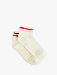 2'li Çizgili Pamuklu Patik Çorap Seti