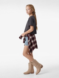 Slim Fit Pamuklu Cepli Taş Detaylı Mini Denim Şort