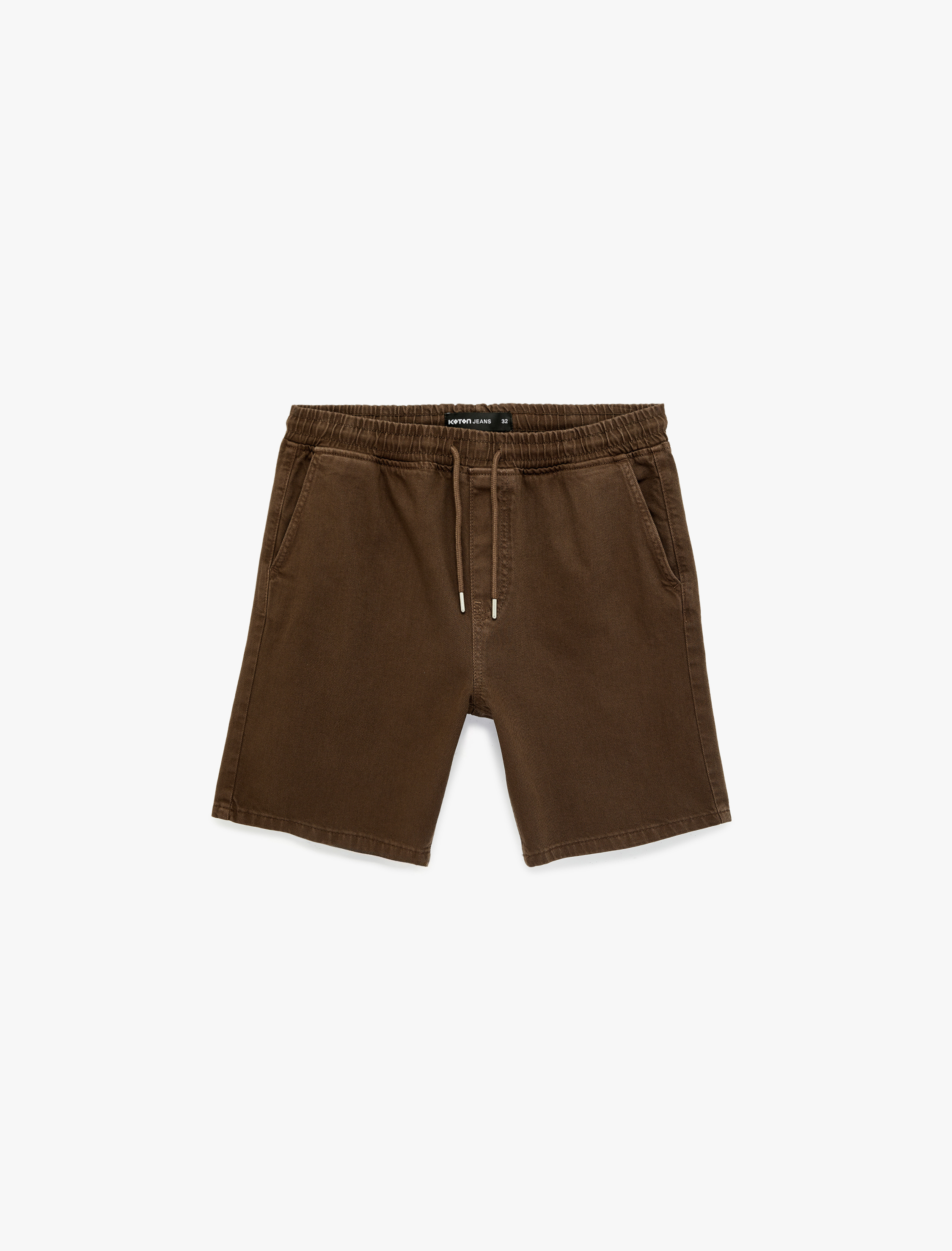   Pamuklu Cepli Bermuda Oversize Beli Bağcıklı Baggy Jean Şort